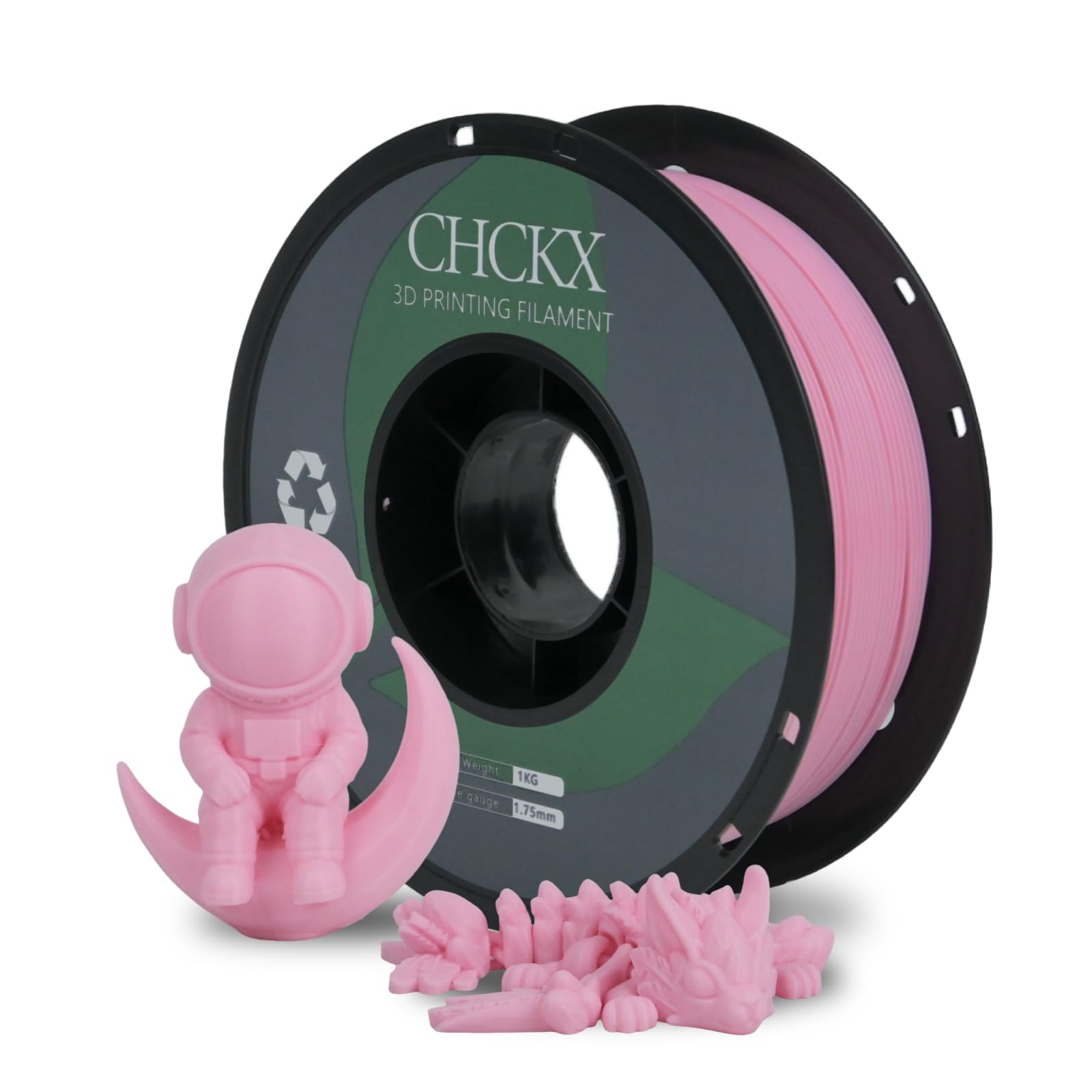 CHCKX PETG 3D Printer Filament, Dimensional Accuracy +/- 0.03 mm, 1kg Spool(2.2lbs), 1.75 mm Fit for Most 3D Printers, Cherry Bl