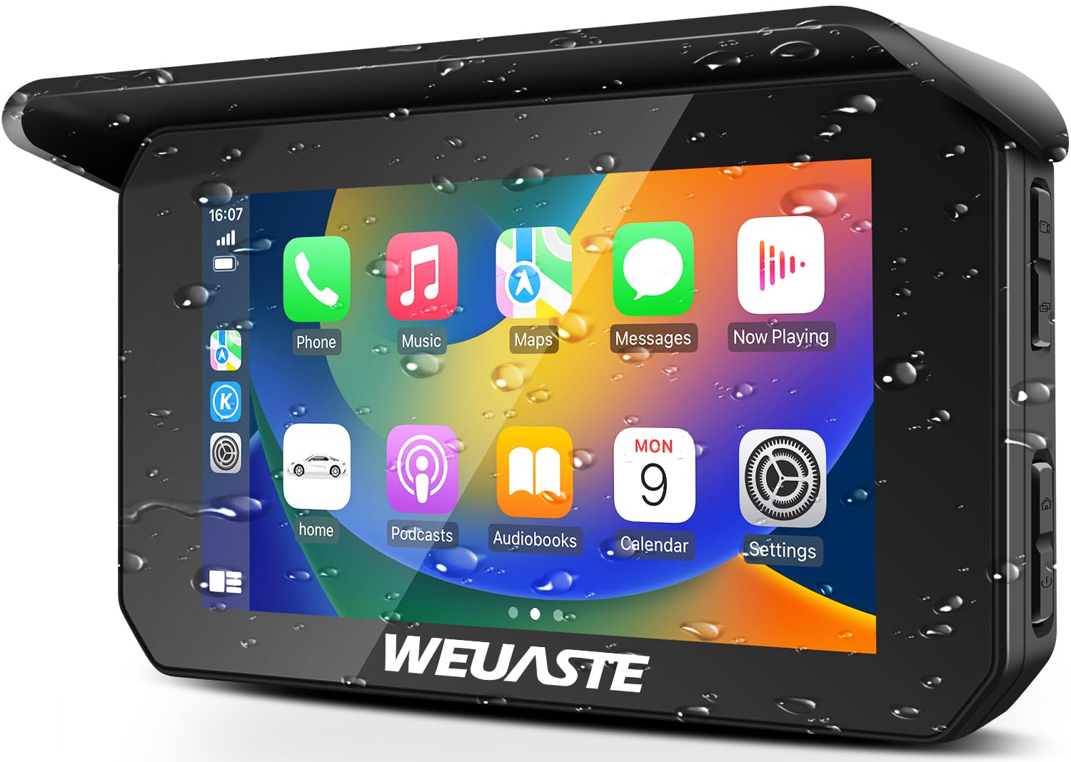Weuaste Upgrade 5 Inch Motorcycle Carplay Gps Navigation, Wireless Carplay/Android Auto For Motorcycle, Ips Waterproof Touchscre