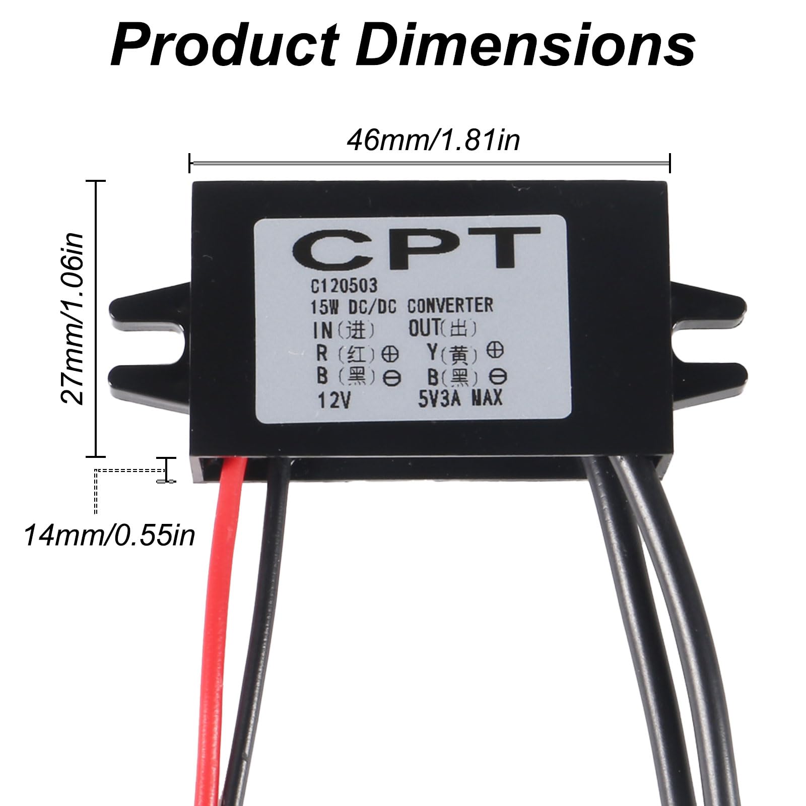Diann Direct Current Converter 12V To 5V 3A 15W Buck Converter Module Dual Usb Female Dc Power Adapter Converter Dc To Dc Regula