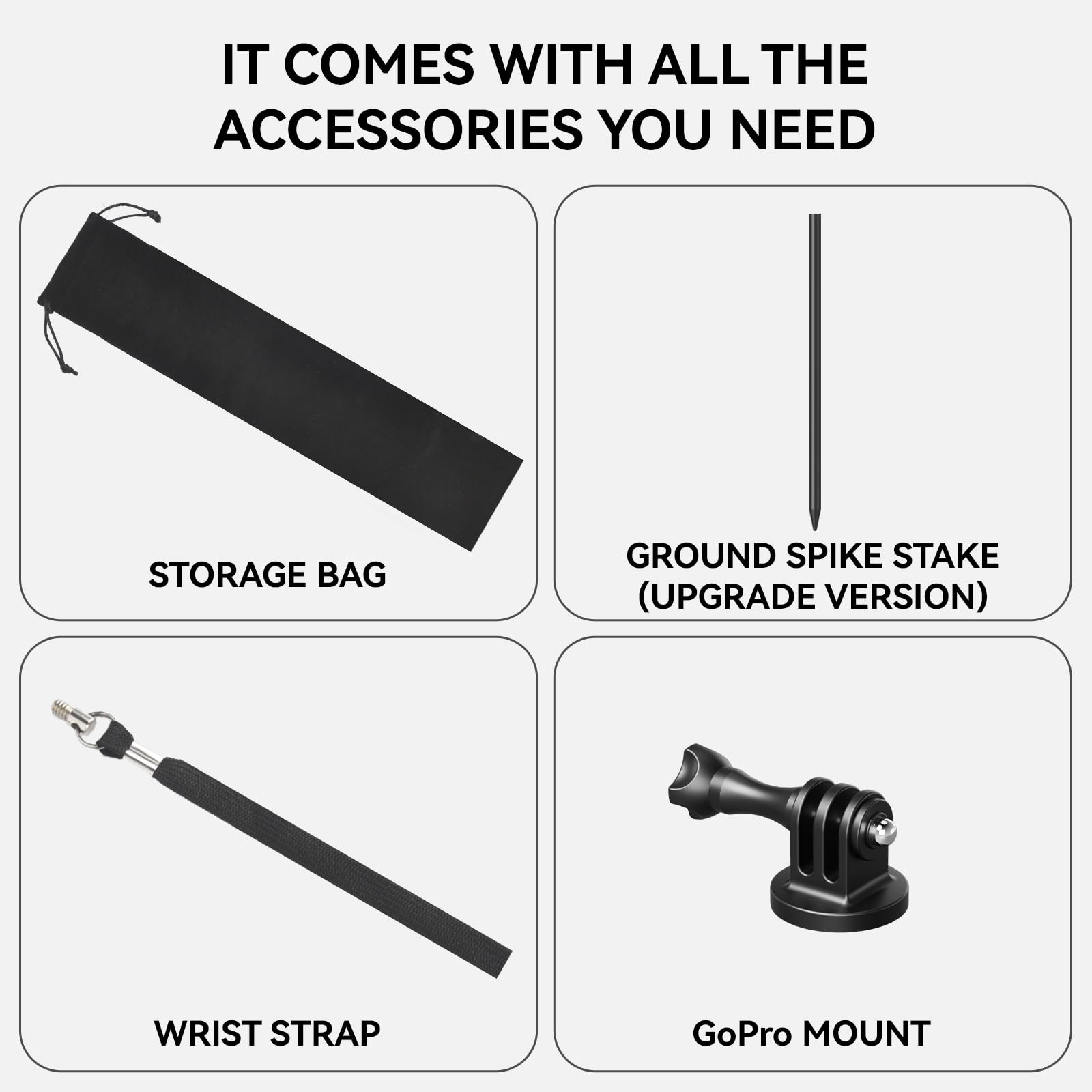 Golf Monopod Stick, Golf Swing Phone Holder, 46'' Magnetic Aluminum Alloy Selfie Stick W/Spike Stake Mount, Compatible W/Iphone