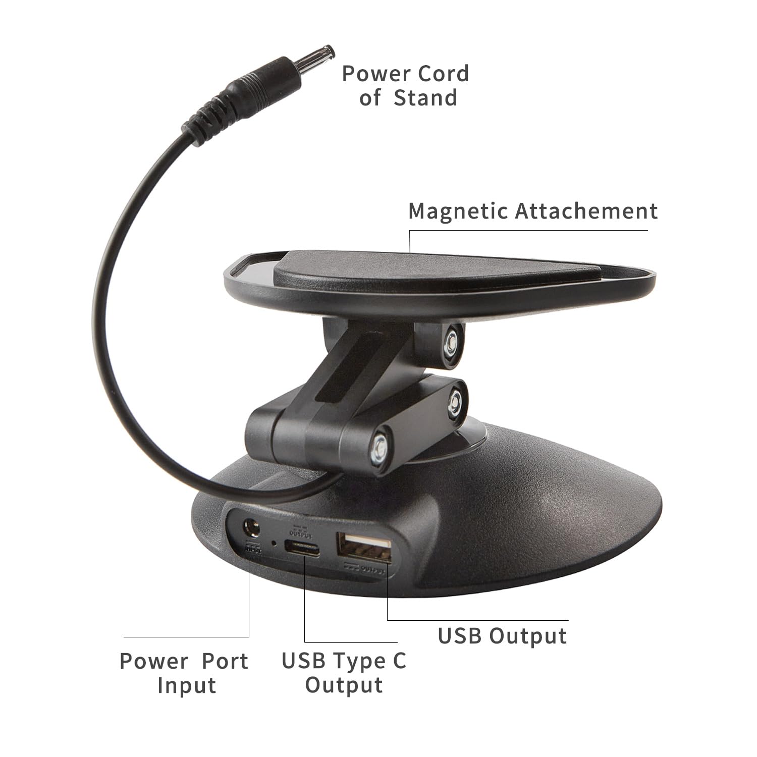Dianves Adjustable Height Stand for Echo Show 5, Black, Aluminum, USB-C Charging Port, Tilt + Swivel Design