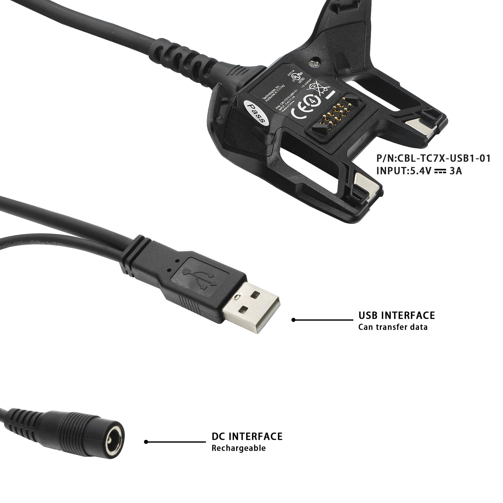 Iyoubol Usb Charger Cable With Adapter For Zebra Symbol Tc70 Tc75 Cbl Tc7X Usb1 01
