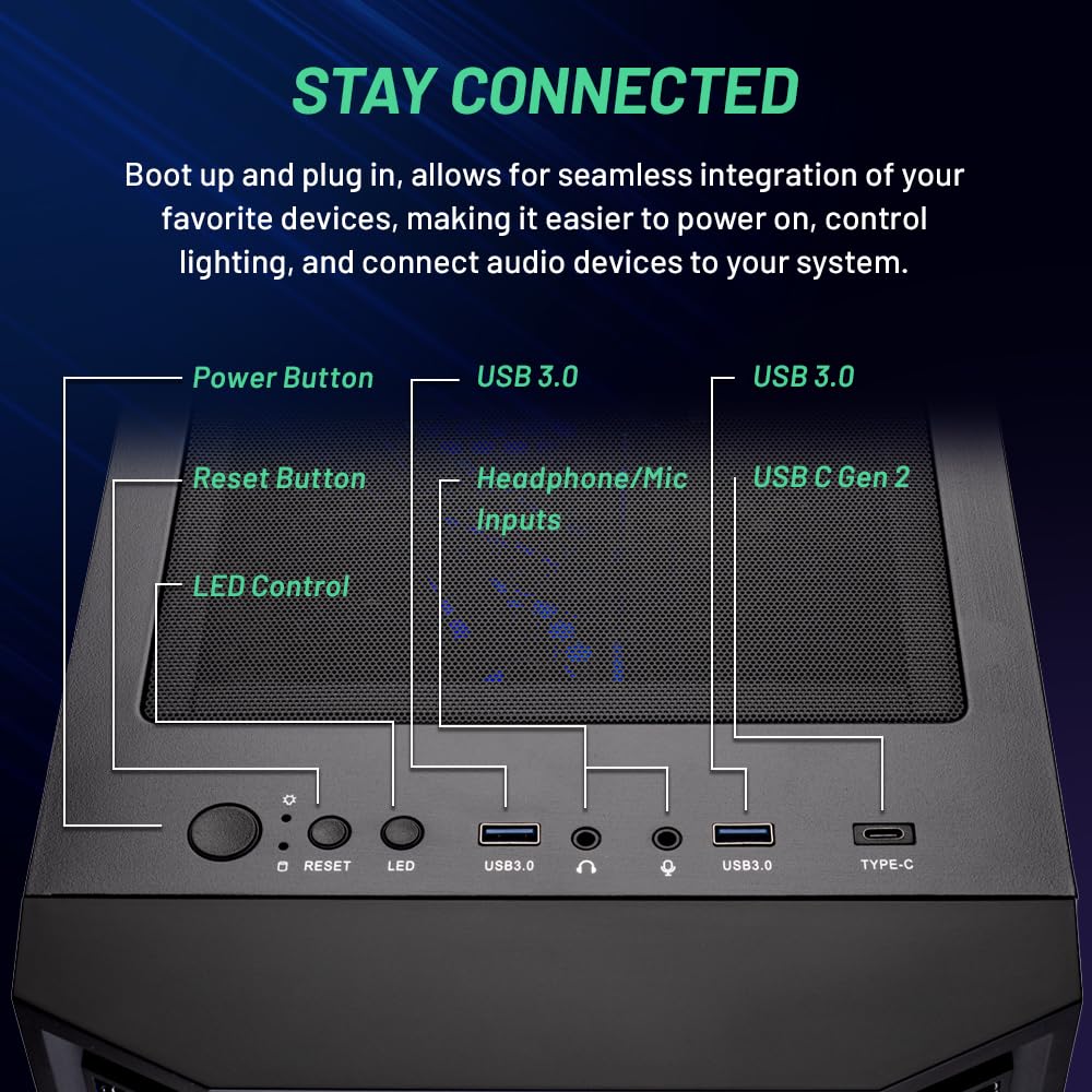 Skytech Gaming Shadow Gaming Pc Desktop   Amd Ryzen 5 3600 3.6 Ghz, Nvidia Rtx 3060, 1Tb Nvme Ssd, 16Gb Ddr4 Ram 3200, 600W Gold