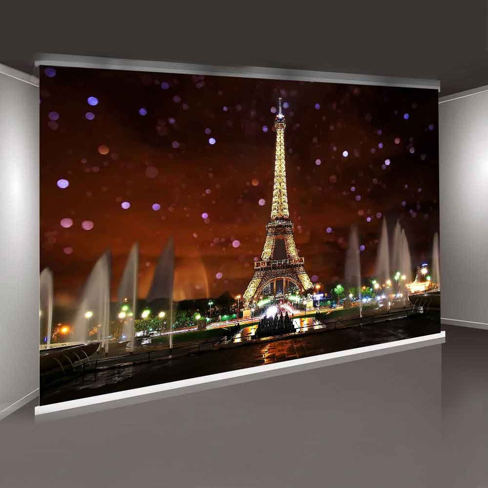 Eiffel Tower Backdrop For Party Mtmety 10X7Ft Night Scene Romantic Background Video Studio Props Geme613