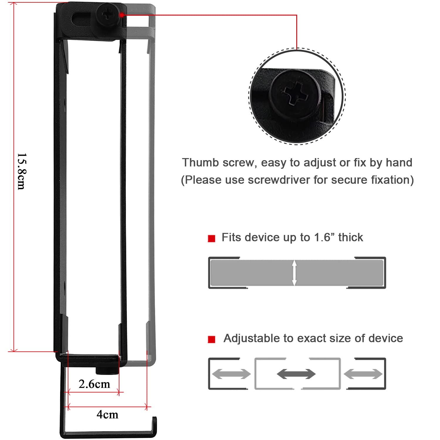 Ifcase Aluminum Wall Laptop Mount Holder For Macbook Air, Pro, Surface, Ipad, Tablets, Cell Phones With Headphone Hook, Anti Scr