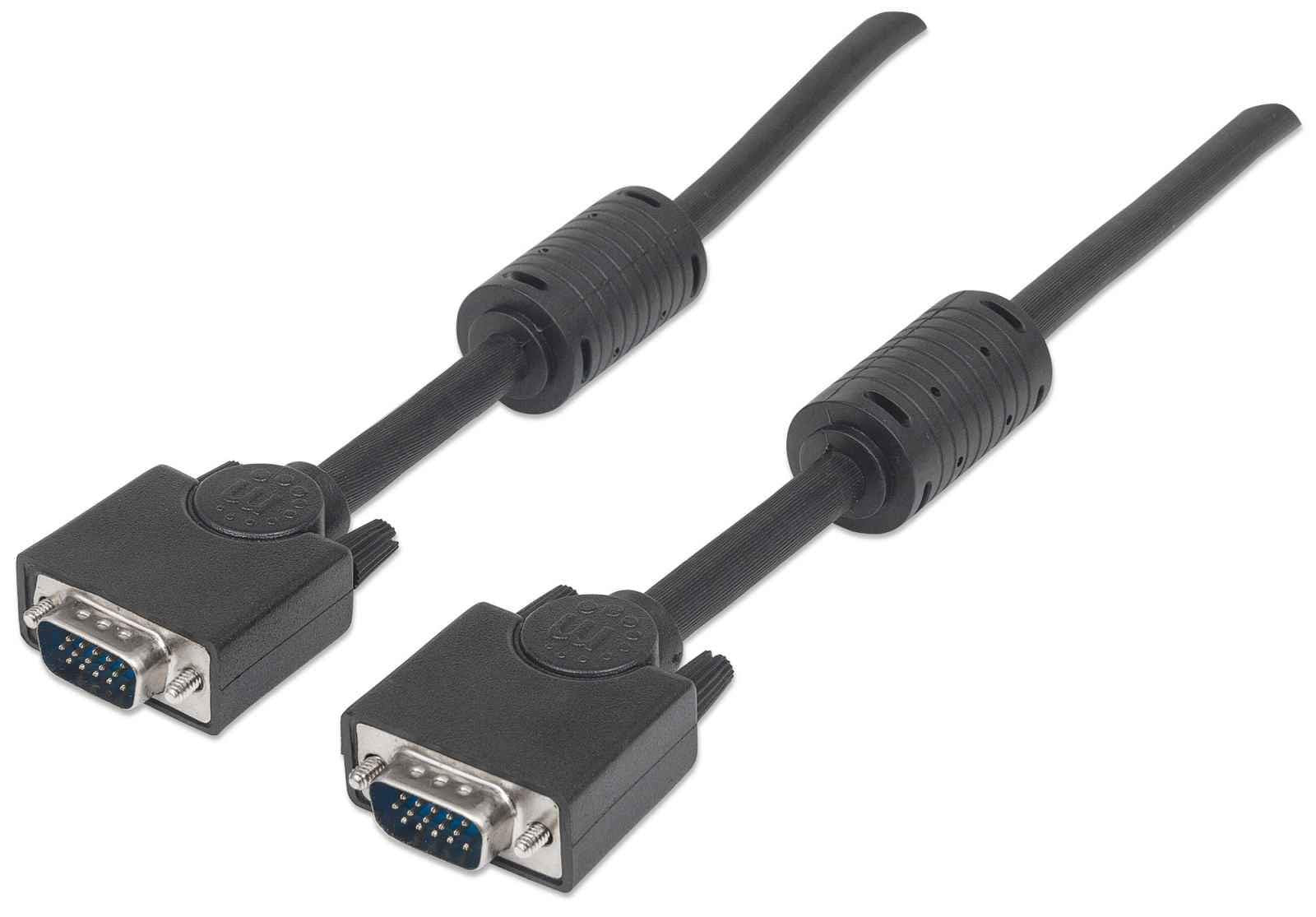Manhattan SVGA Cable HD15 Male to Male with core 33-Feet/10m (317696)