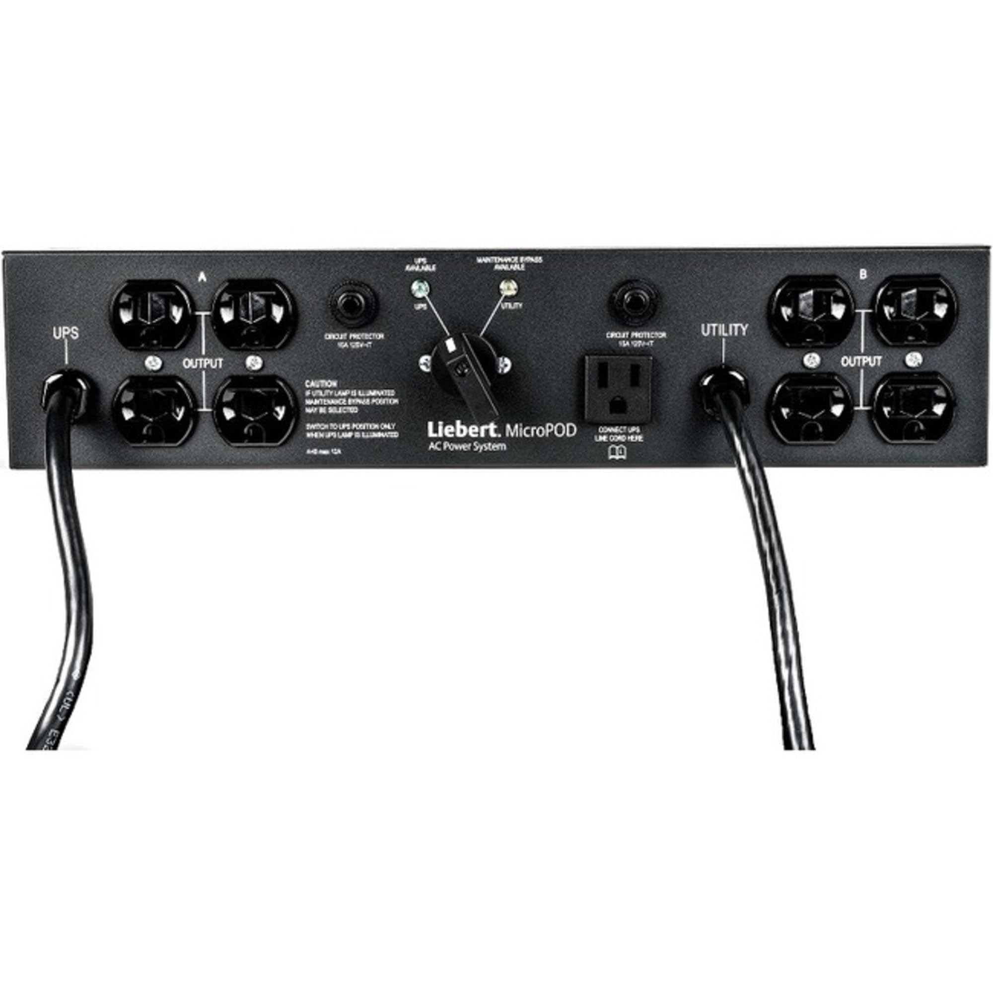 Vertiv Liebert Micropod - (8) Nema 5-15R| 12A Ups Maintenance Bypass/Switch