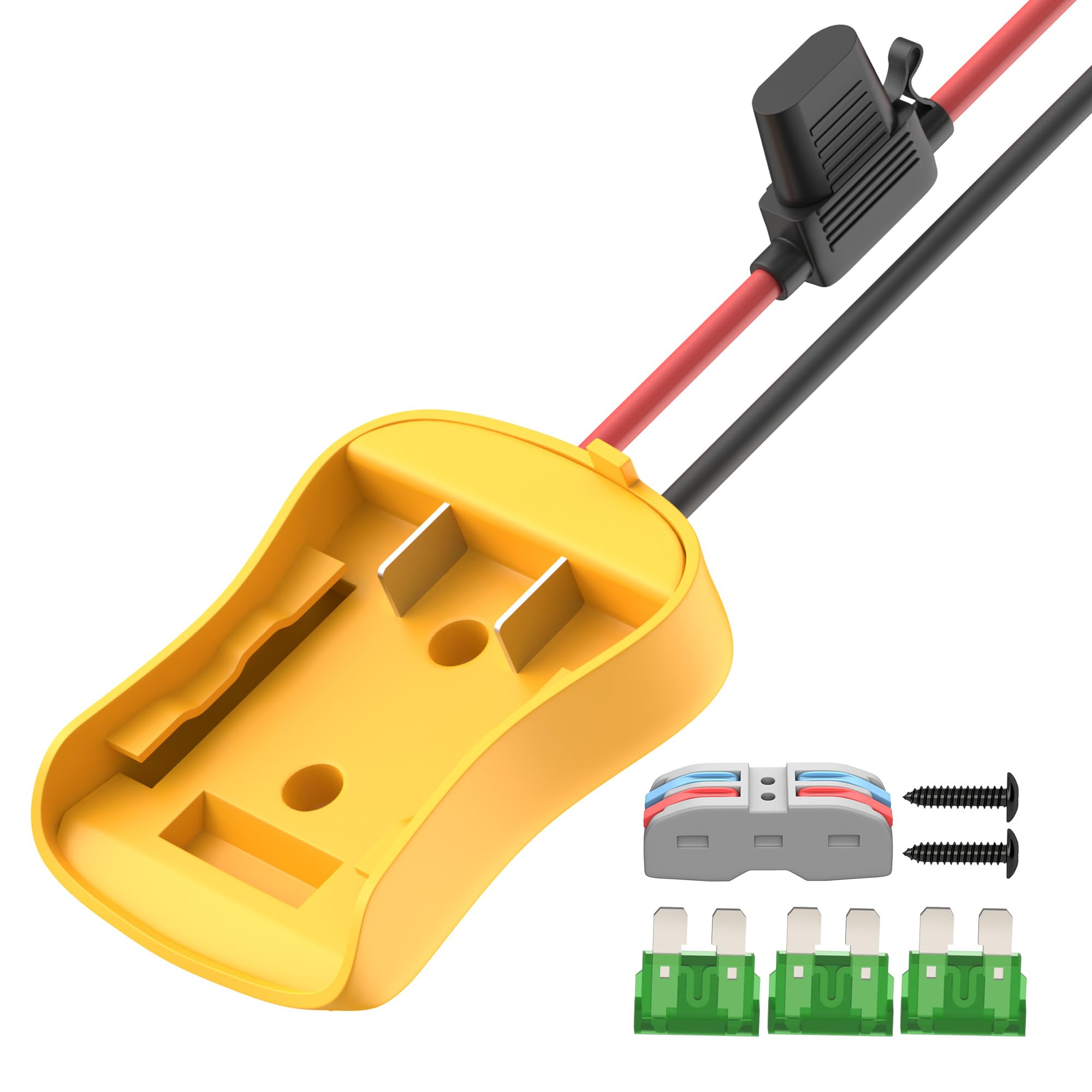 Rvboatpat Battery Adapter For 20V Power Wheel Battery Adapter 12 Awg Wire Battery Converters With Fuses And Connectors
