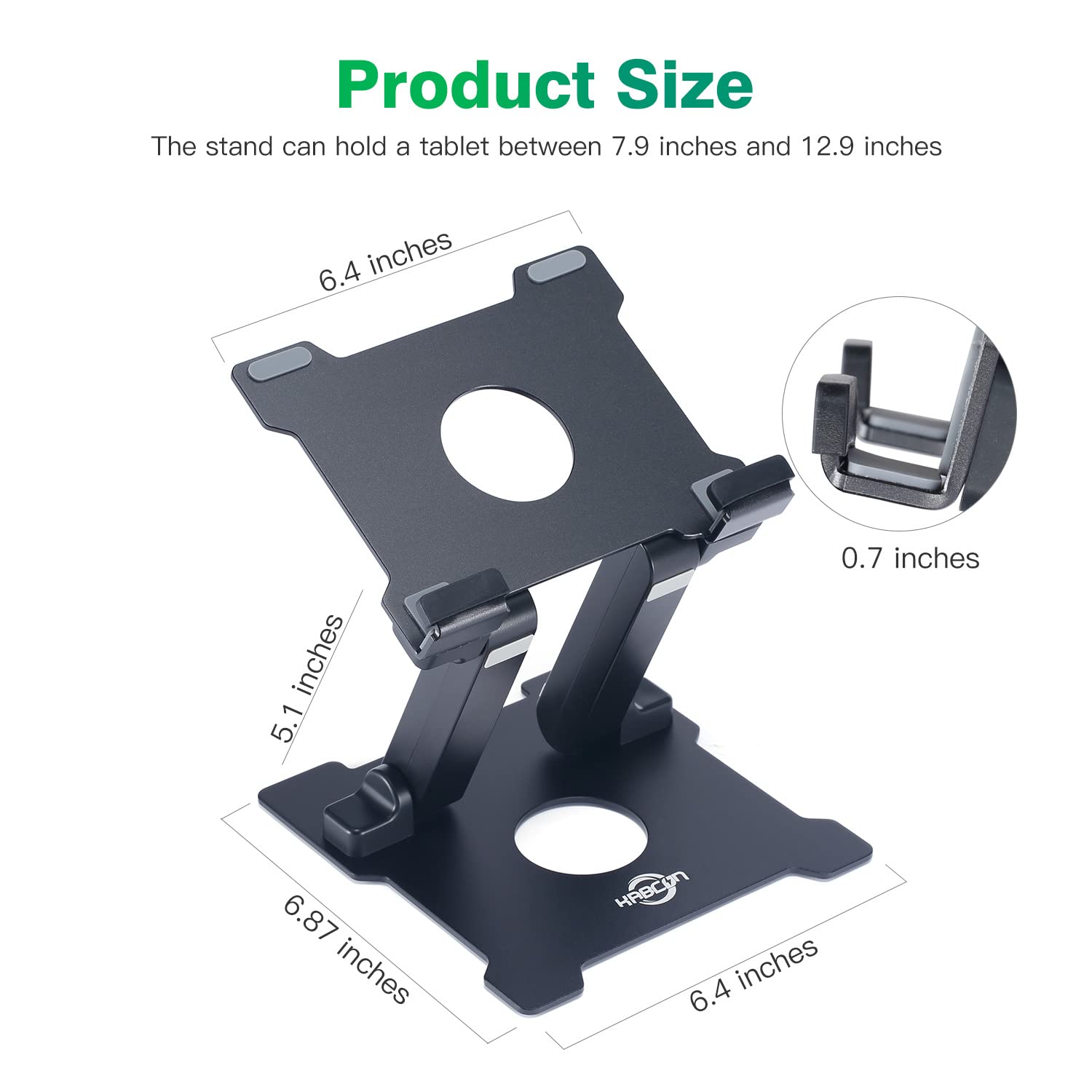 Kabcon Tablet Stand,Adjustable Drawing Tablet Holder Eye Level Aluminum Solid Tablet Stand Holder For Desk Portable Monitor, Sta