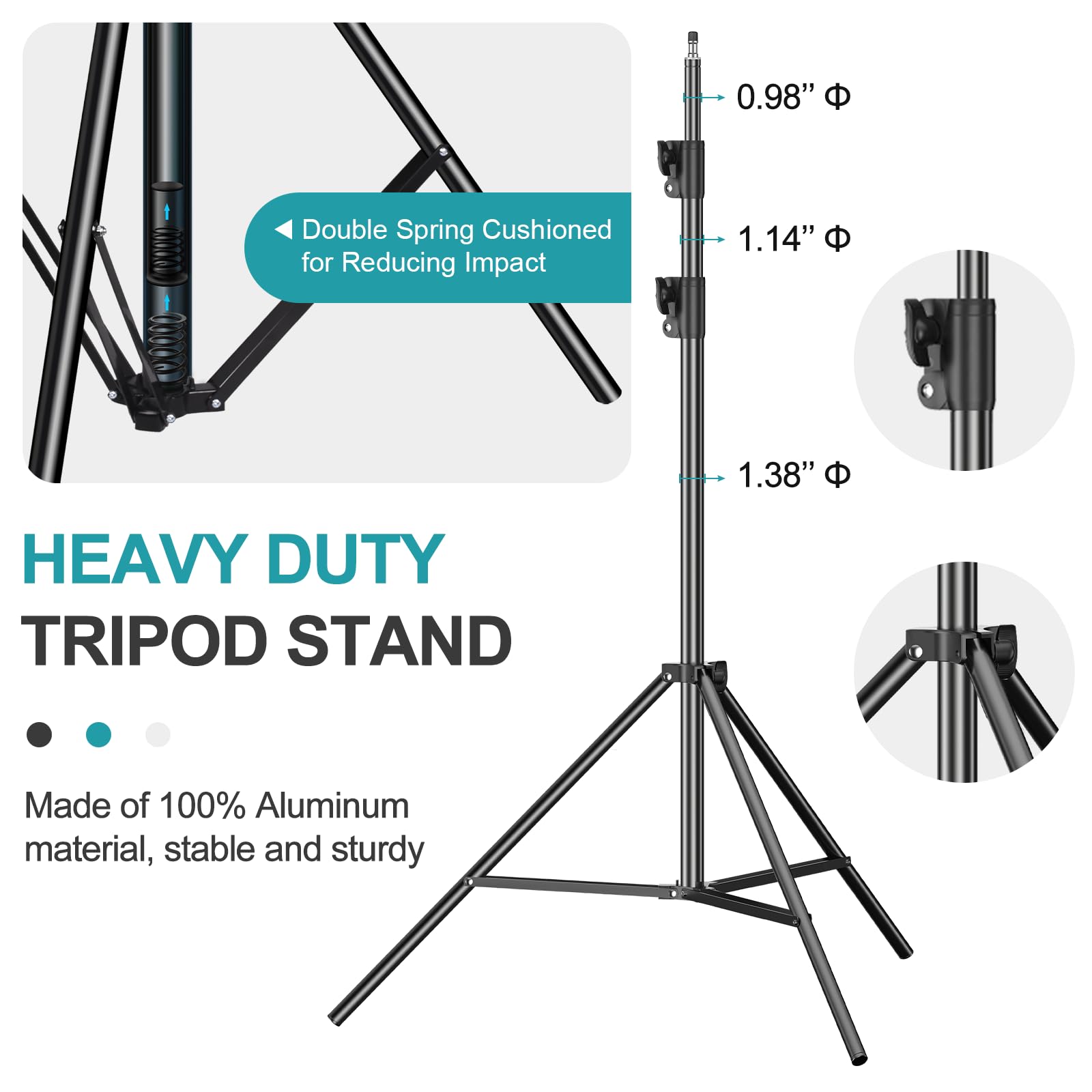 Emart Photo Video Studio 20 Ft Wide 10 Ft Tall Adjustable Heavy Duty Photography Backdrop Stand, Background Support System Kit W