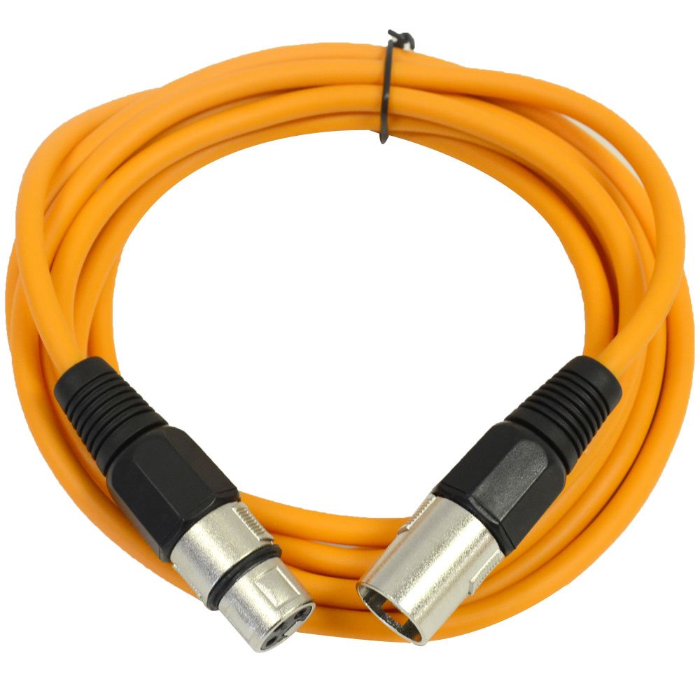 Seismic Audio - Saxlx-10 - 6 Pack Of 10' Orange Xlr Male To Xlr Female Patch Cables - Balanced - 10 Foot Patch Cords