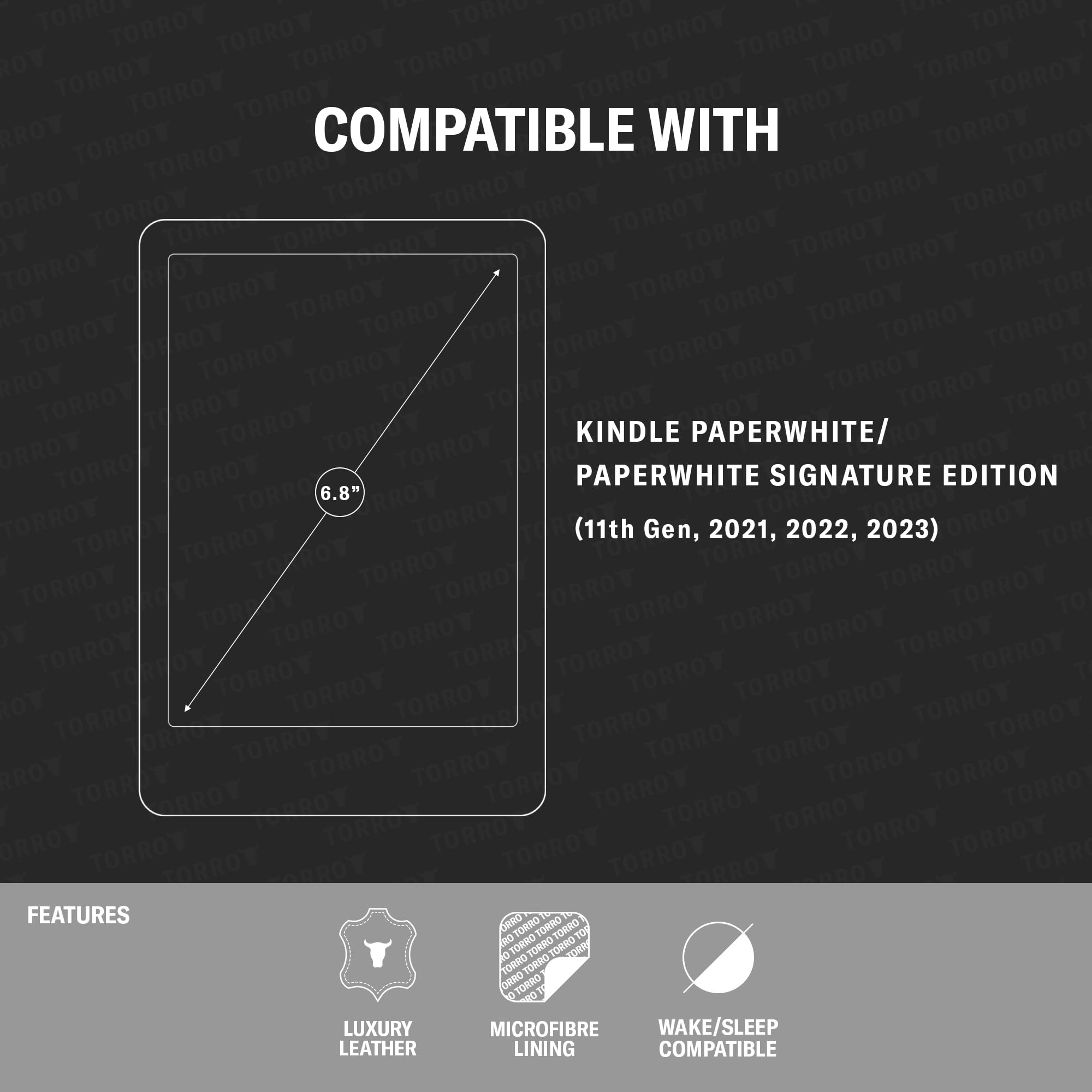 Torro Case Compatible With Kindle Paperwhite/Paperwhite Signature Edition (6.8      11Th Gen, 2021)   Premium Leather Case Compa