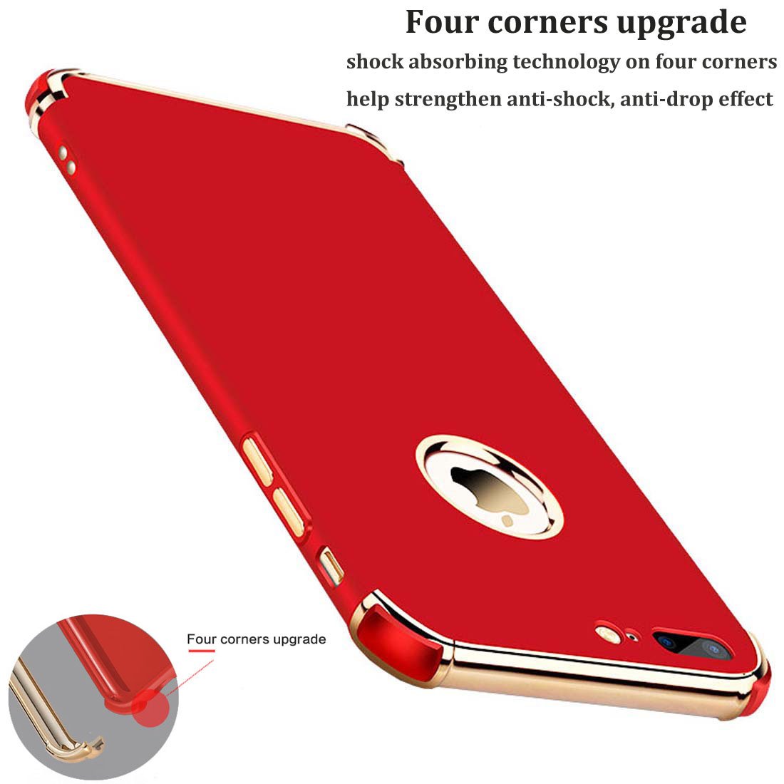Tverghvad For Iphone 8 Plus Case, Ultra Slim Flexible Matte Case Compatible For Iphone 8 Plus (Shiny Red)