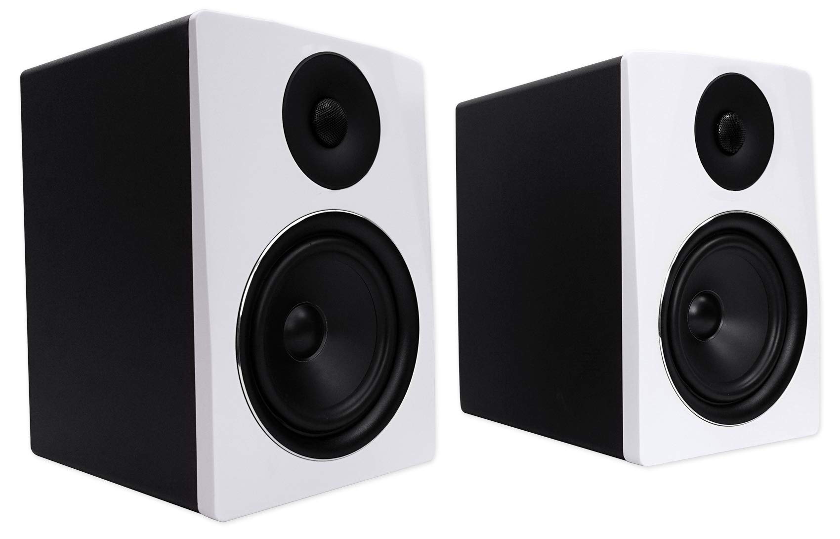 Rockville Apm6W Powered Usb Studio Monitor Speaker Pair In White, 6.5'', 2 Way, 350W, Eq, Mdf Wood, Rca/Xlr, Perfect For Studios