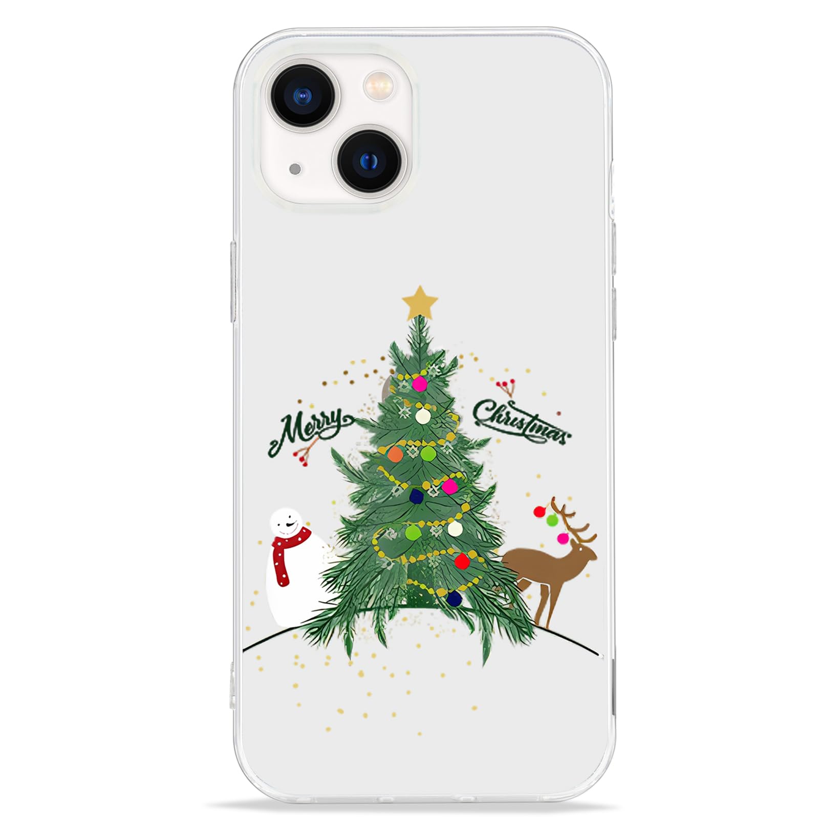 Lchulle Compatible With Iphone 14 Plus Christmas Case Xmas Santa Holiday Transparent Clear Design Women Men Kids Soft Tpu Silico