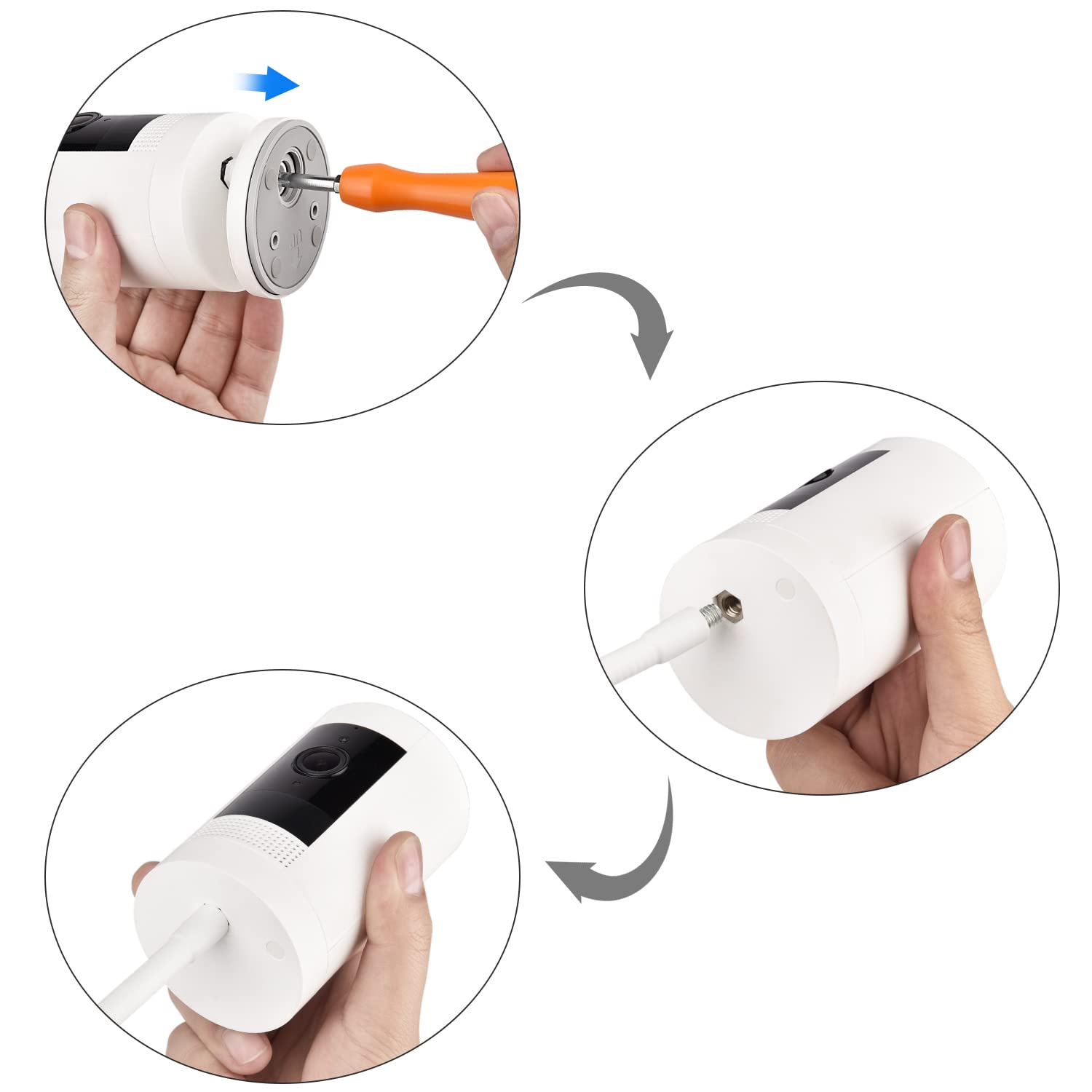 2Pack Clamp Mount For Ring Stick Up Cam & Ring Indoor Cam 1St Gen, Flexible Gooseneck Mounting Bracket To Attach Your Camera Anywhere With No Tools   White