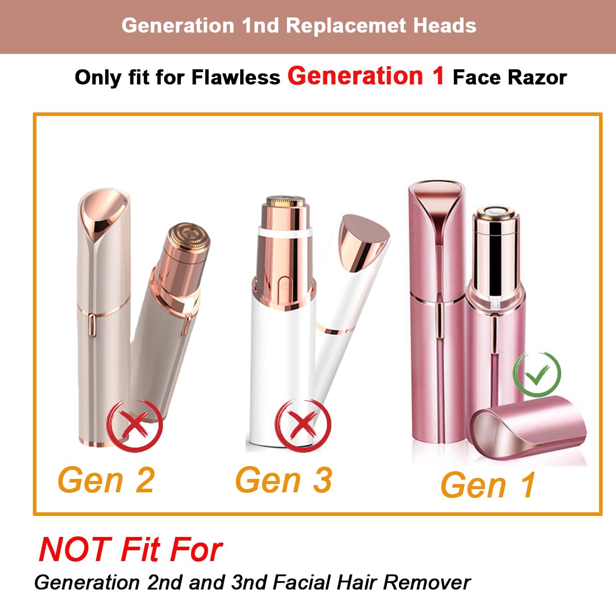 4 Pack Gen 1Nd Replacement Heads For Flawless Replacement Heads  Single Ring