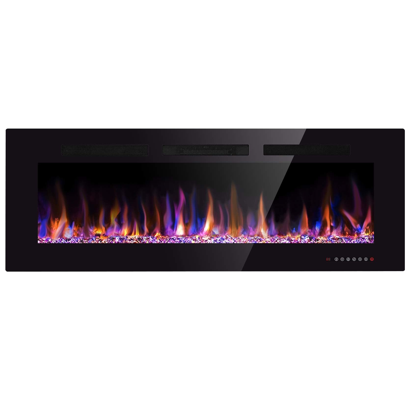 Xbeauty 68 Electric Fireplace in-Wall Recessed and Wall Mounted 1500W Fireplace Heater and Linear Fireplace with Timer/Multicolo