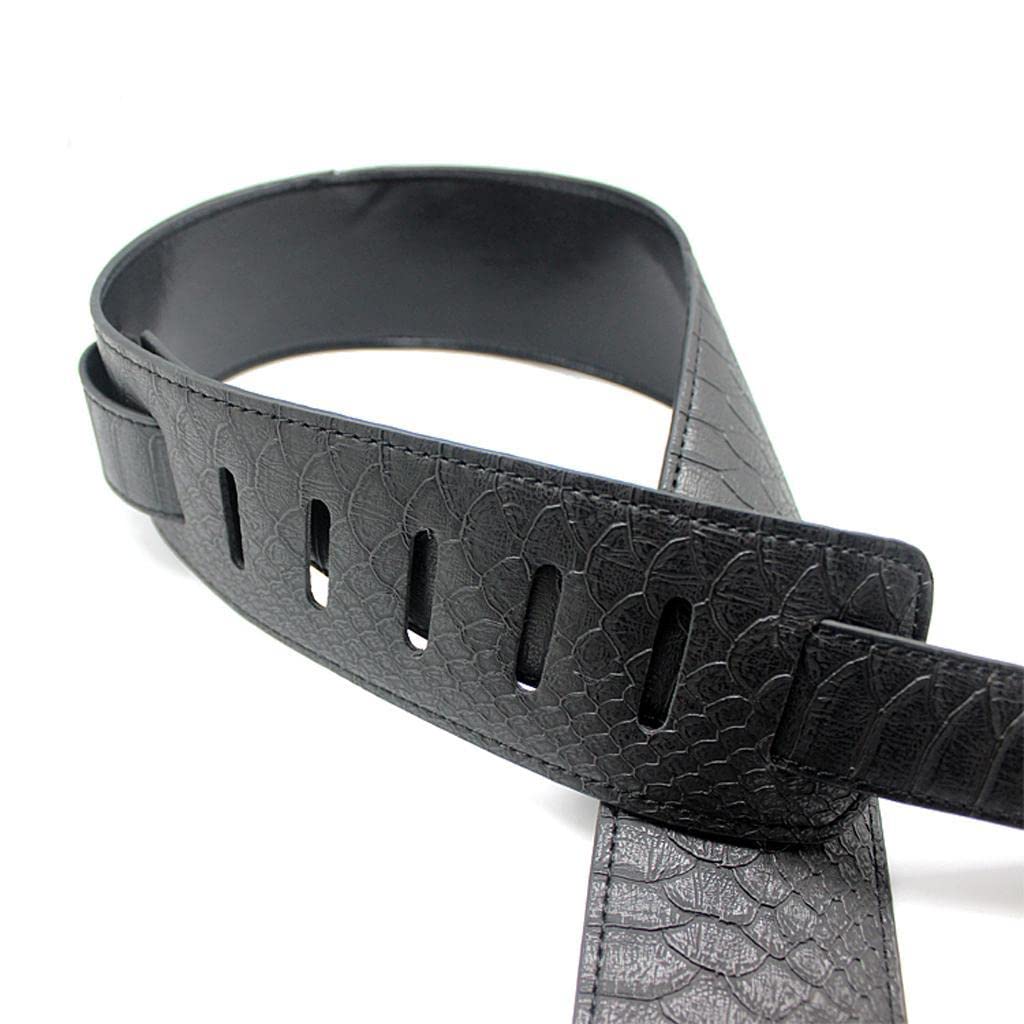 BNF Durable Pu Leather Strap Belt For Guitar Bass Black