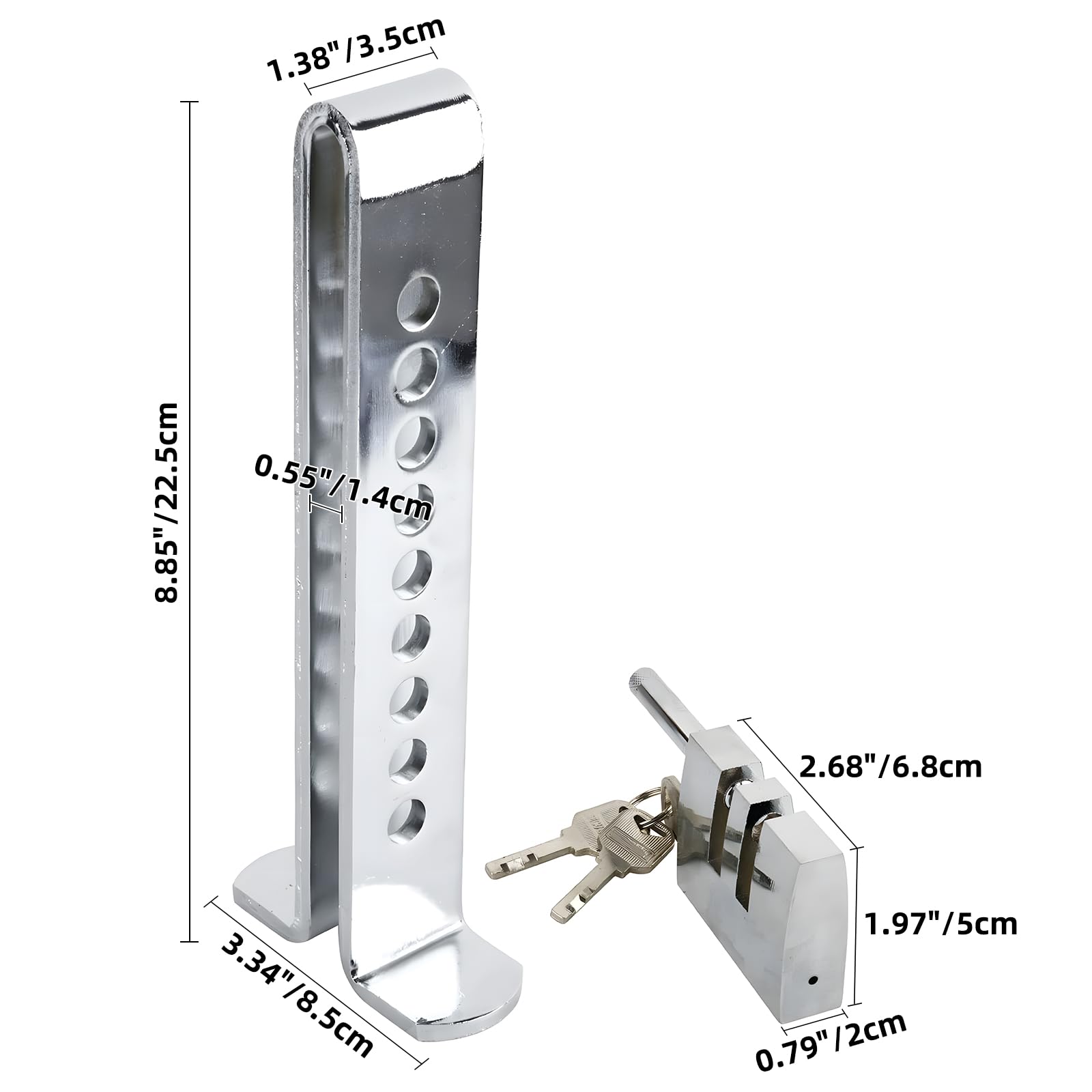 Yaetek 9 Holes Brake Pedal Lock Security Car Auto Stainless Steel Clutch Lock Anti Theft Device
