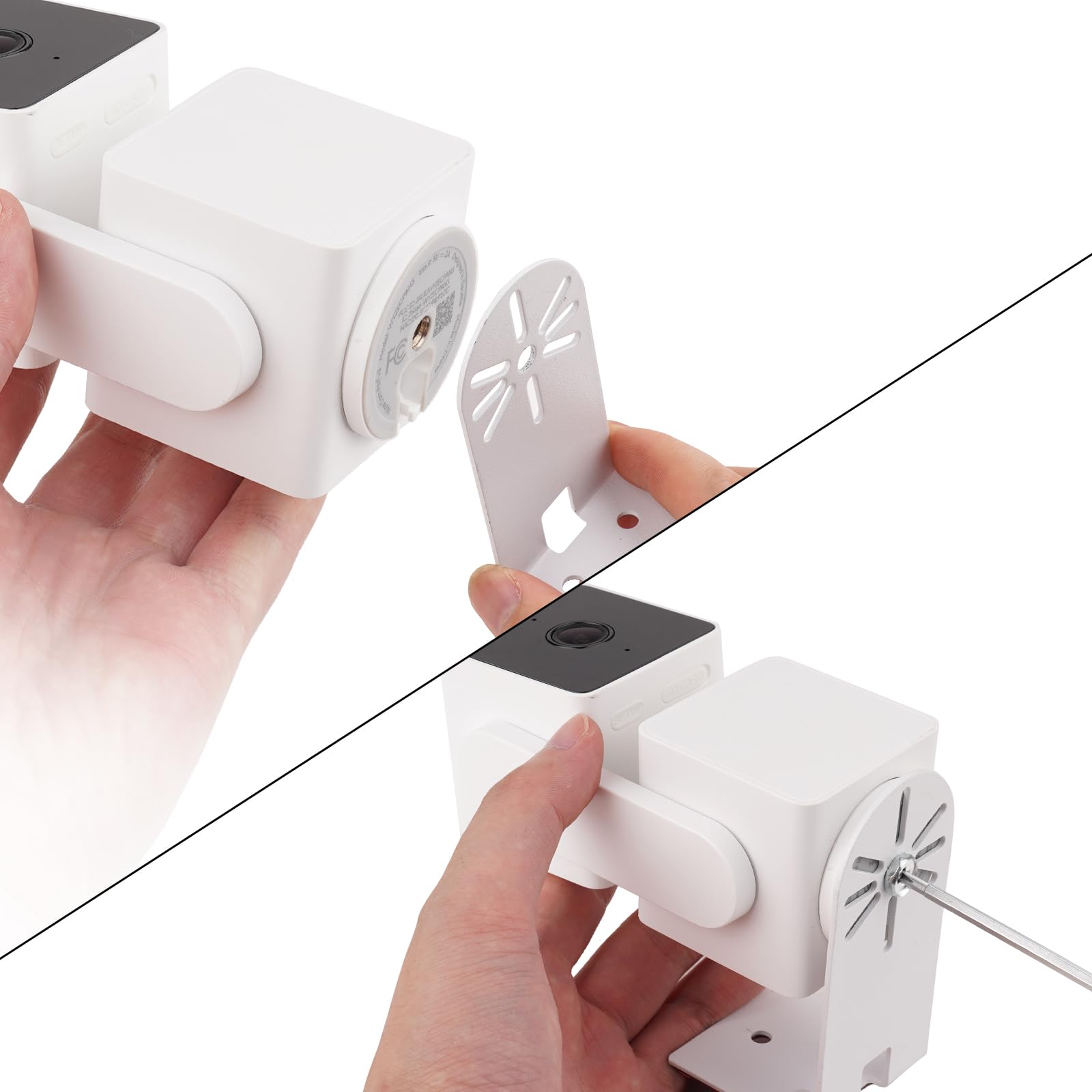 Uyodm 2Pack Adhesive Metal Wall Mount Bracket Compatible With Wyze Cam Pan V3/ Wyze Cam V4/V2, Vhb Stick On,No Drilling Mounting Bracket For Wyze Get The Best View,Two Ways Installation