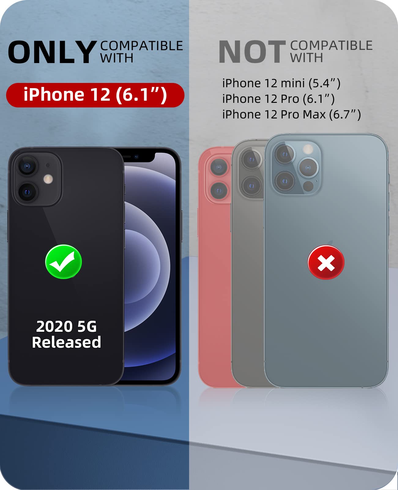 Wifort For Iphone 12 Waterproof Case - [Certified Water Proof & Military Protection] With [Built-In Screen Protector], Full Body