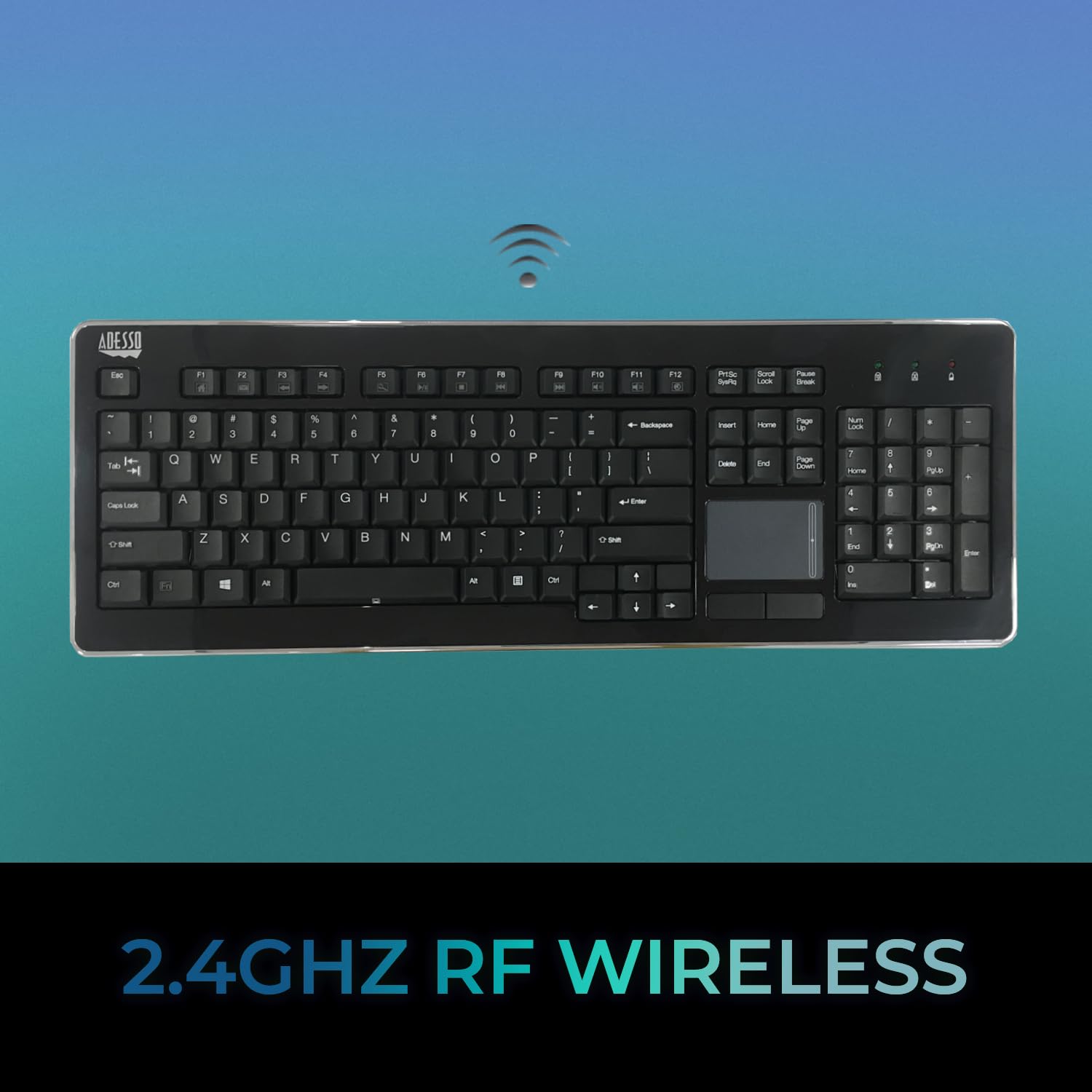 Adesso Wkb 4400Ub   Wireless Slimtouch Desktop Touchpad Keyboard