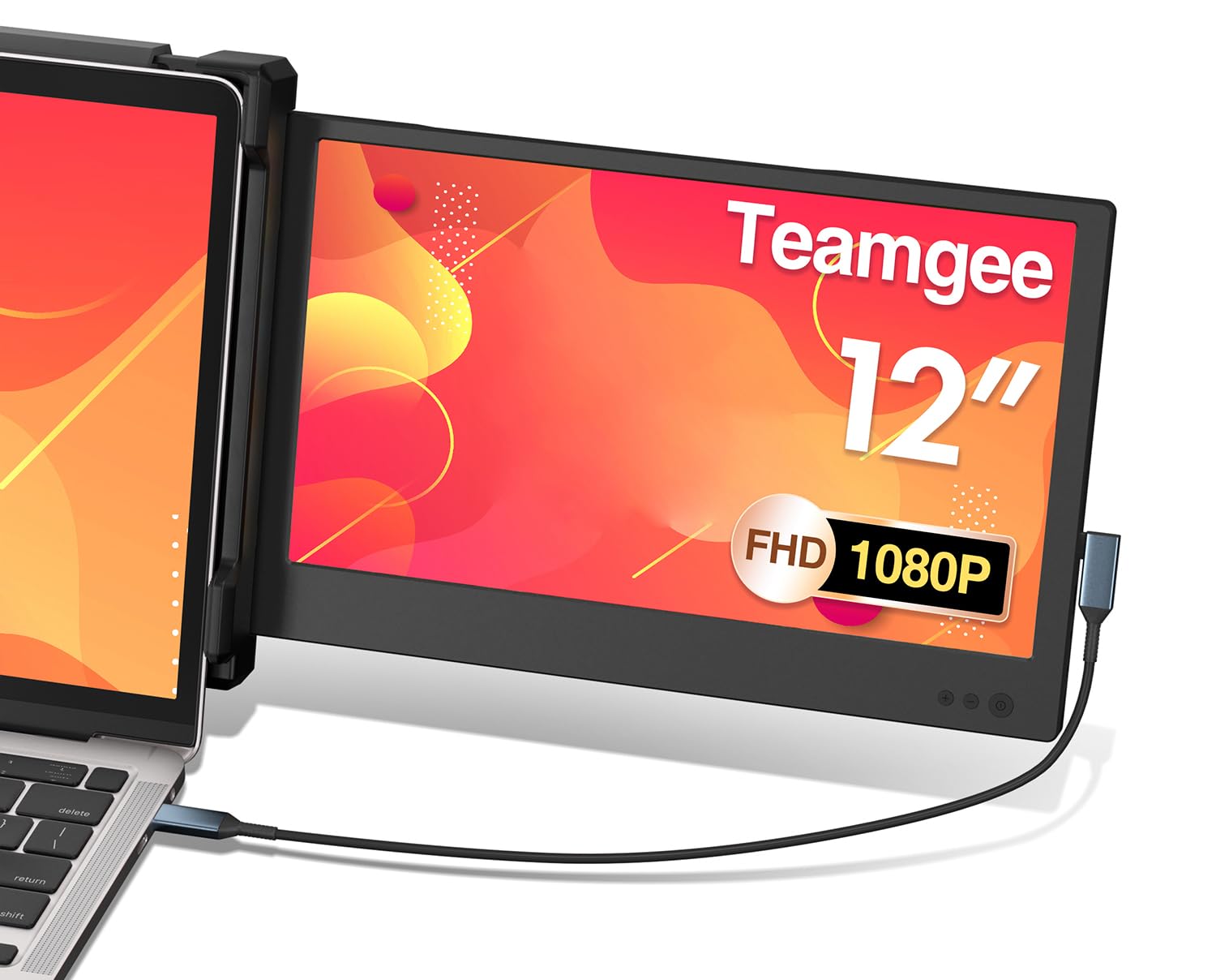 Teamgee Laptop Screen Extender, 12    Portable Monitor For Laptop Fhd 1080P Glare Free Ips Dual Screen, Works With Mac Windows A