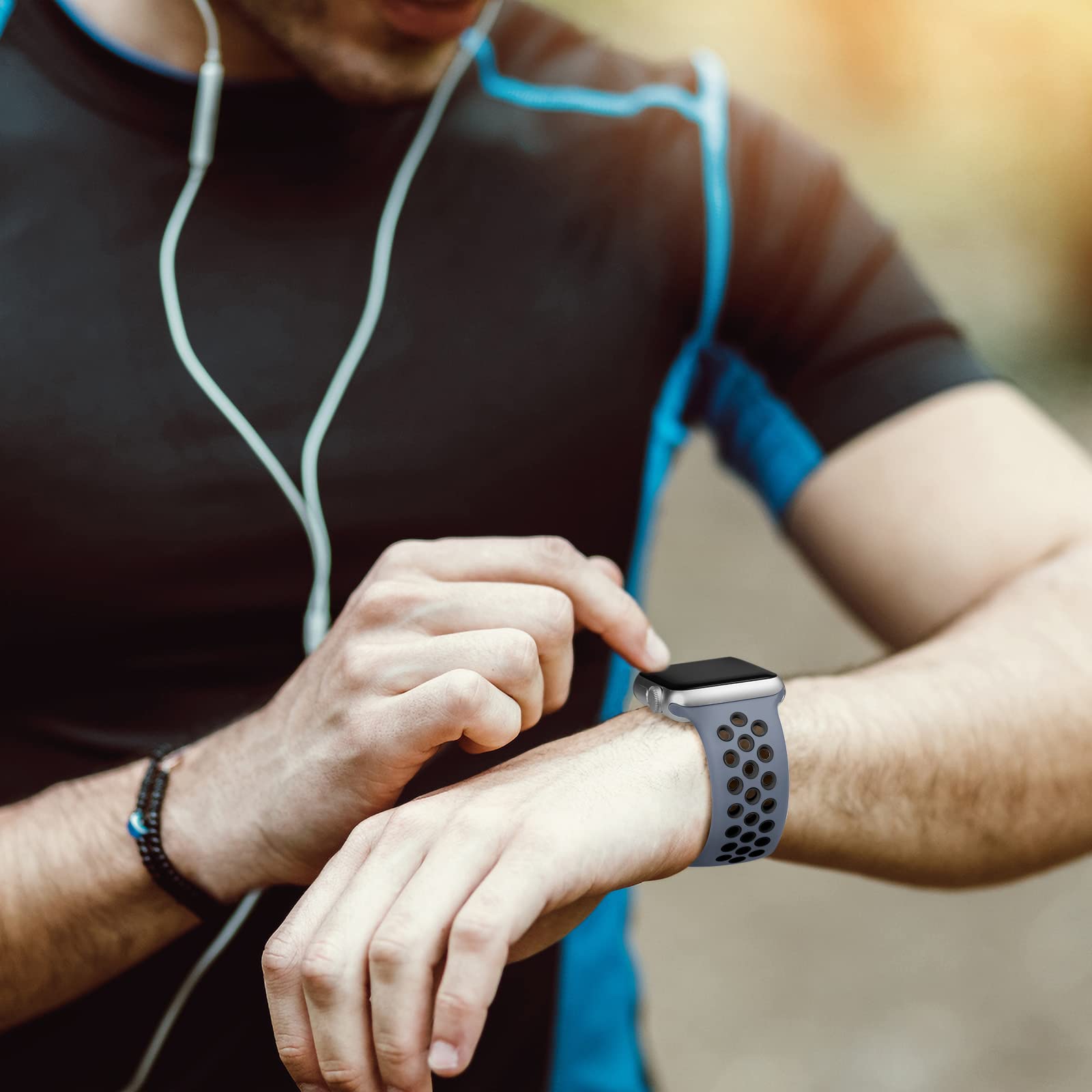 Lerobo Sport Band Compatible With Apple Watch Band 41Mm 40Mm 38Mm For Women Men Soft Silicone Breathable Replacement Bands For A