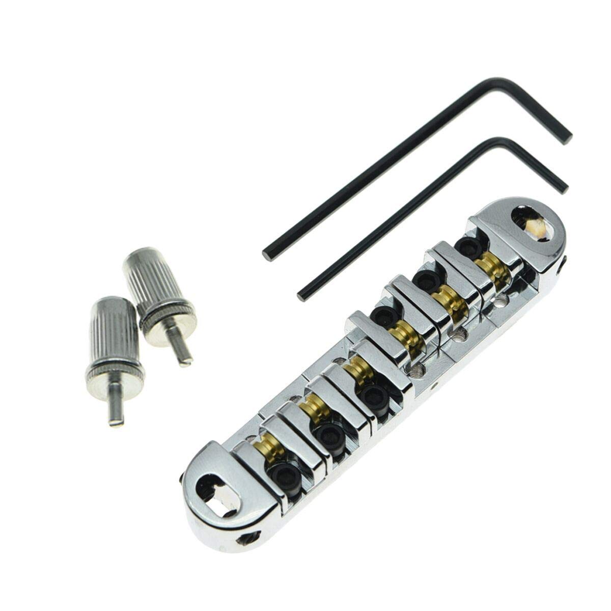 Chrome Lp Electric Guitar Tune O Matic Roller Saddle Bridge For Les Paul Sg