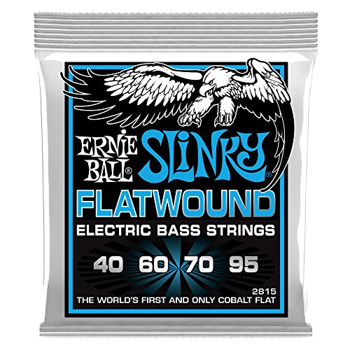 Extra Slinky Cobalt Flatwound Electric Bass Strings 40 95 Gauge