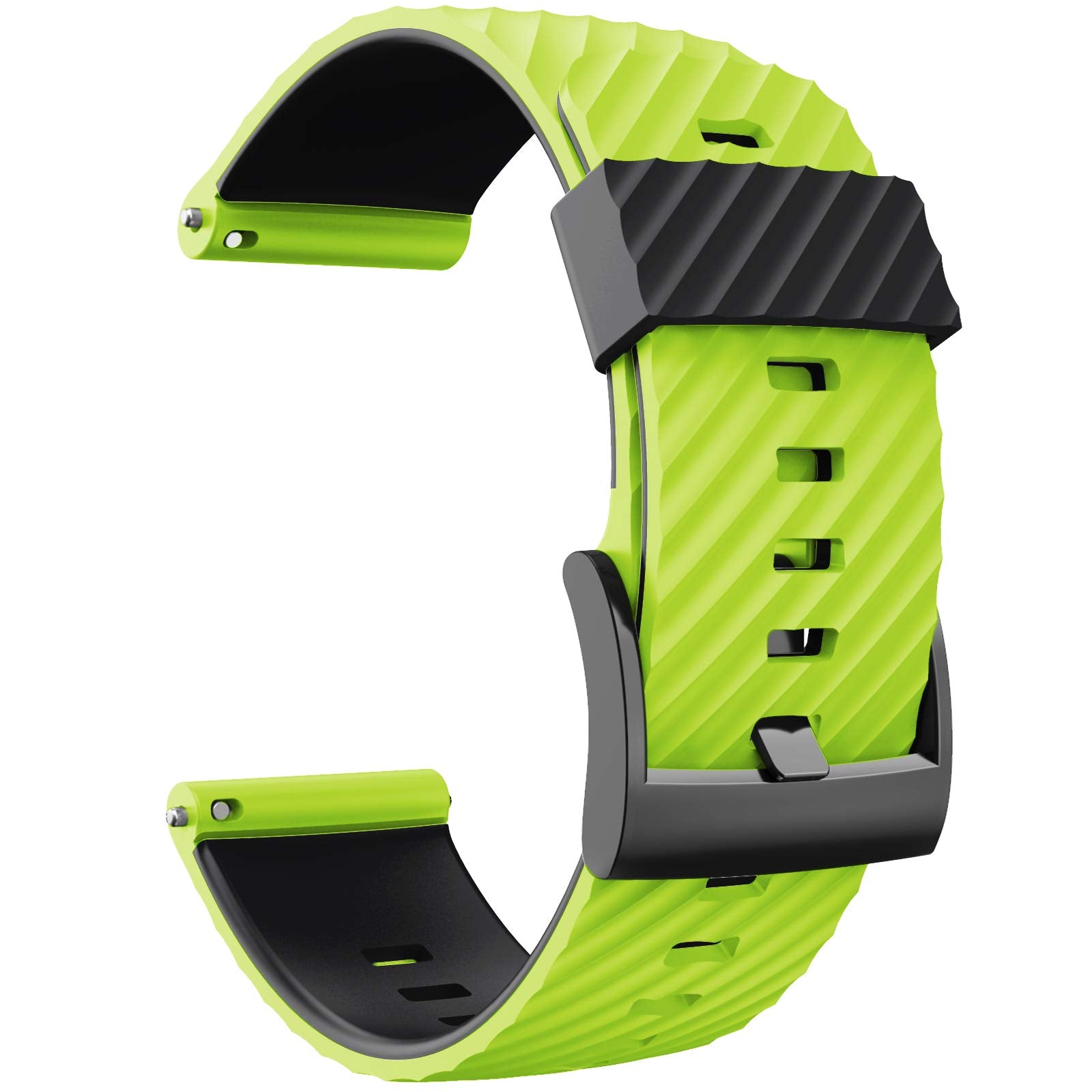 Wiikai Replacement Strap Bands,Compatible For Suunto 7/9/9 Baro/Spartan Sport/D5,Silicone Watch Band (Green+Black)