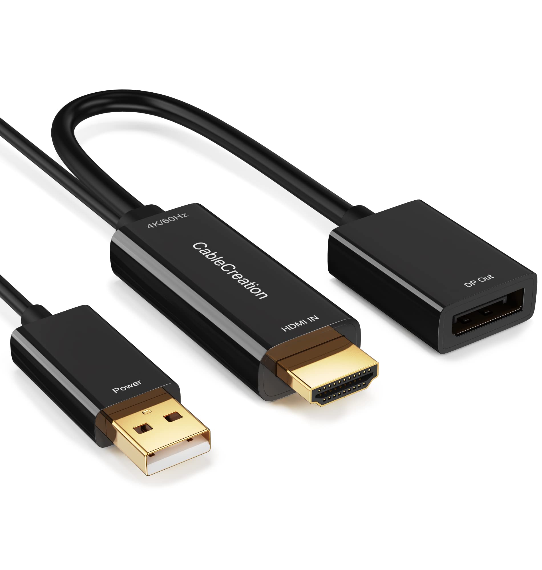 Cablecreation Hdmi To Displayport Adapter With Usb Power, 4K X 2K@60Hz Hdmi Male To Dp Female Adapter Compliant With Xbox One/Ps