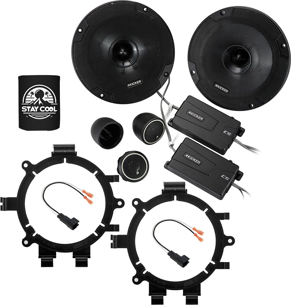 KICKER Speakers 6.5 inch for Chevrolet Silverado 1999-2006 Upgrade Kit - Pair of CS Series with Adapters and Harness, Component 