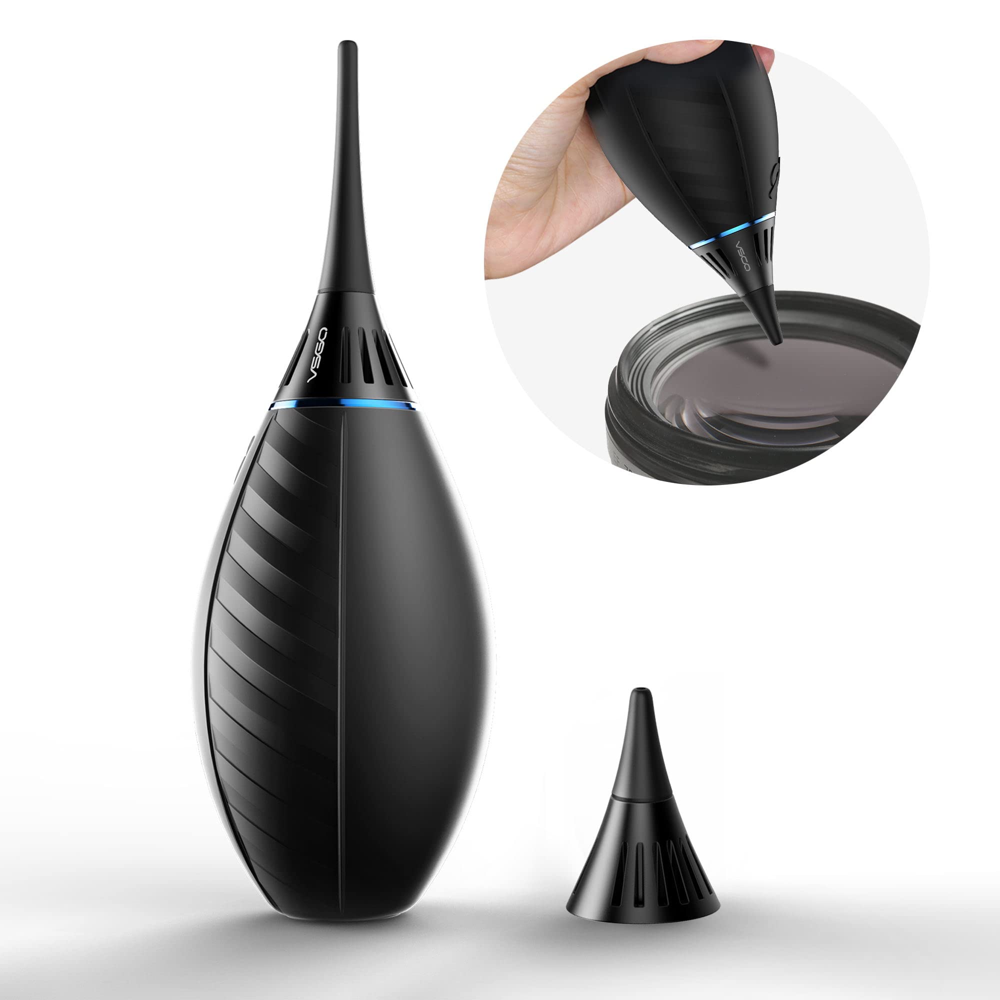 Vsgo Soft Tip Strong Air Blower, Single Air Intake Camera Lens Blower, With Self Suction Cup Compatible For Reflector, Focusing