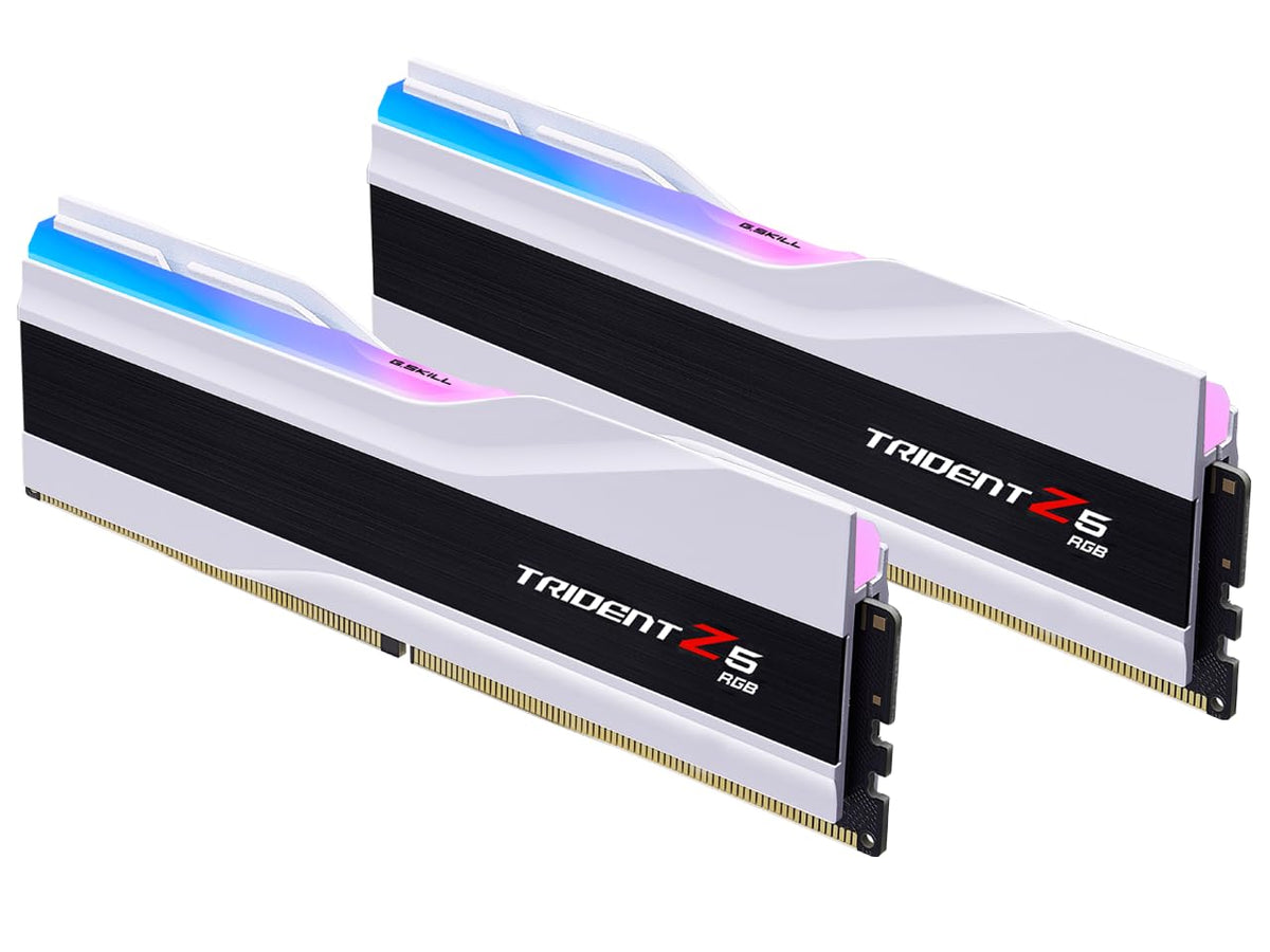 G.SKILL Trident Z5 RGB Series (Intel XMP 3.0) DDR5 RAM 32GB (2x16GB) 6000MT/s CL36-36-36-96 1.35V Desktop Computer Memory UDIMM - Matte White (F5-6000J3636F16GX2-TZ5RW)