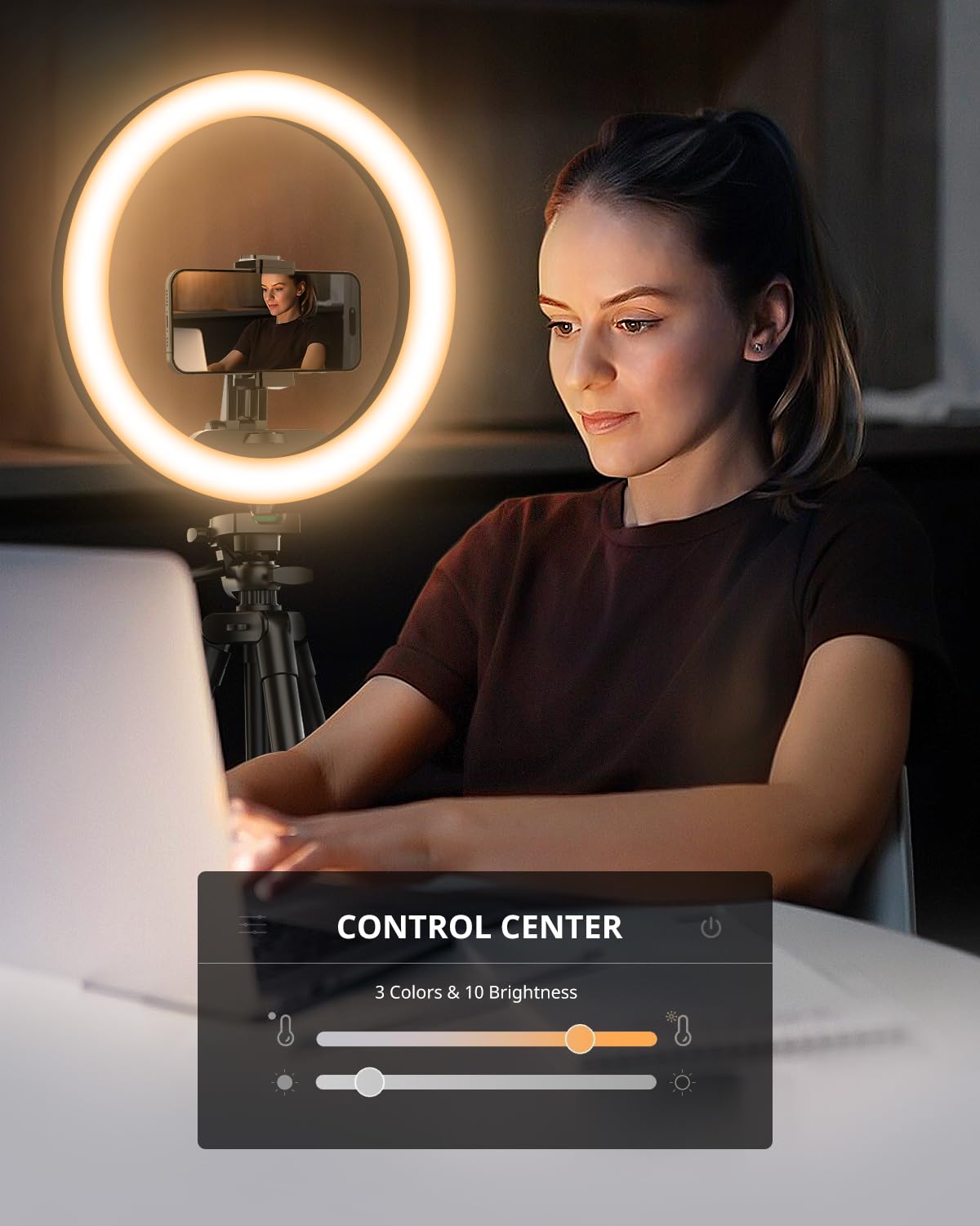 Ubeesize 12 Inch Ring Light With Stand, Selfie Ring Light With 50 Extendable Tripod Stand & Phone Holder For Live Stream/Makeup/