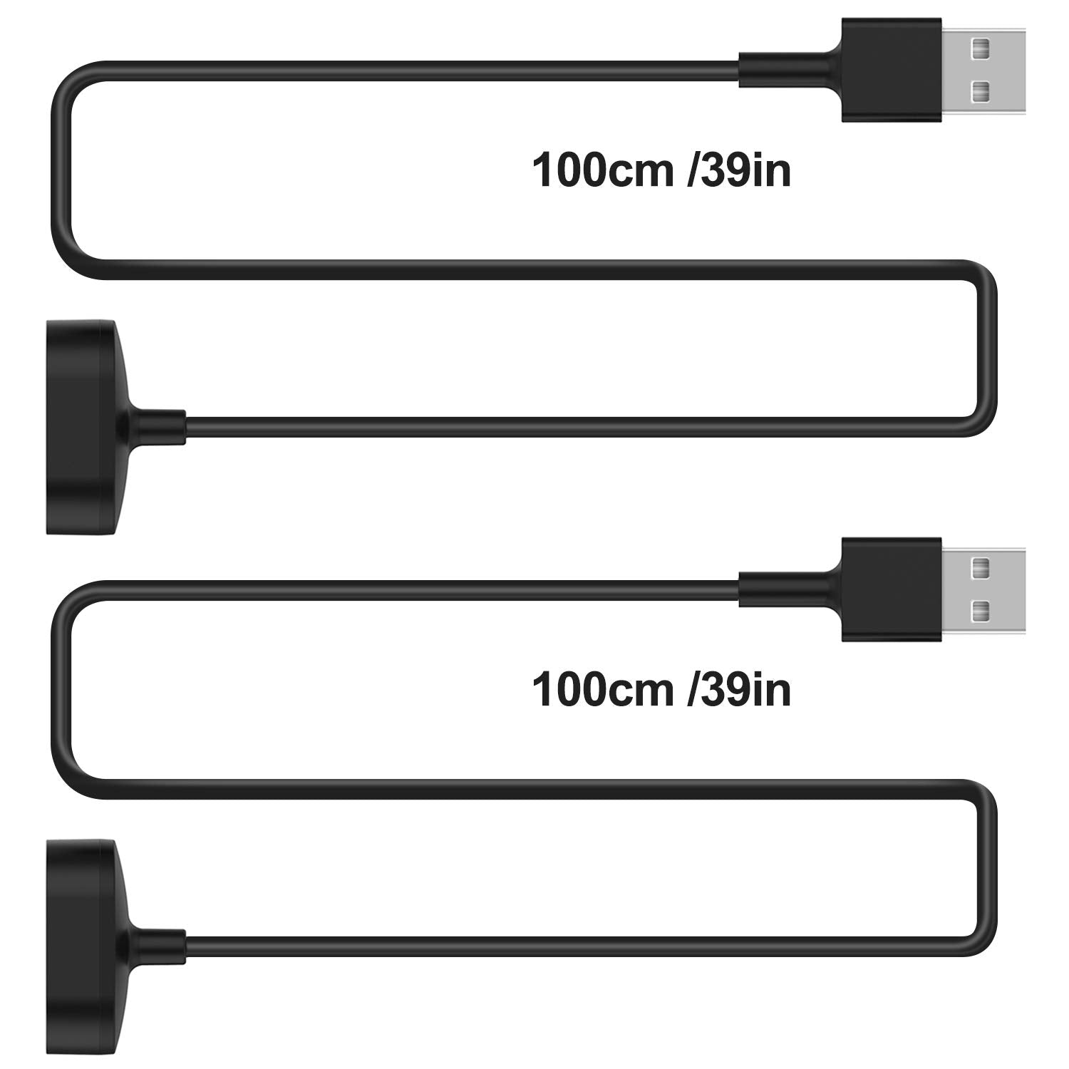 2 Pack Charger Cable For Fitbit Inspire Hr & Ace 2 Smartwatch, Replacement Usb Charging Cord Accessories (3.3 Ft)