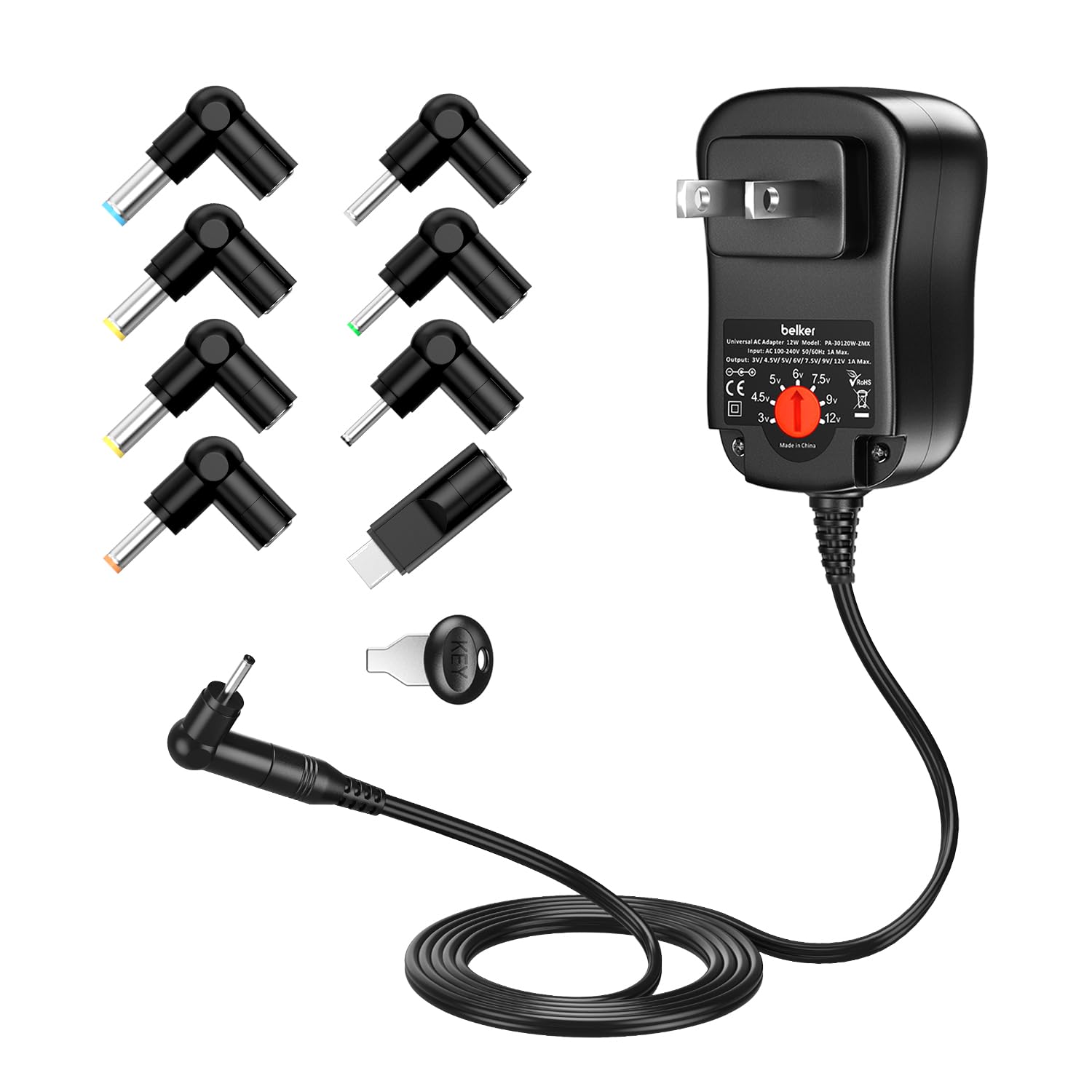 Belker 12W Universal 3V 4.5V 5V 6V 7.5V 9V 12V Ac Dc Adapter Power Supply For Household Electronics Router Speaker Smart Phone T