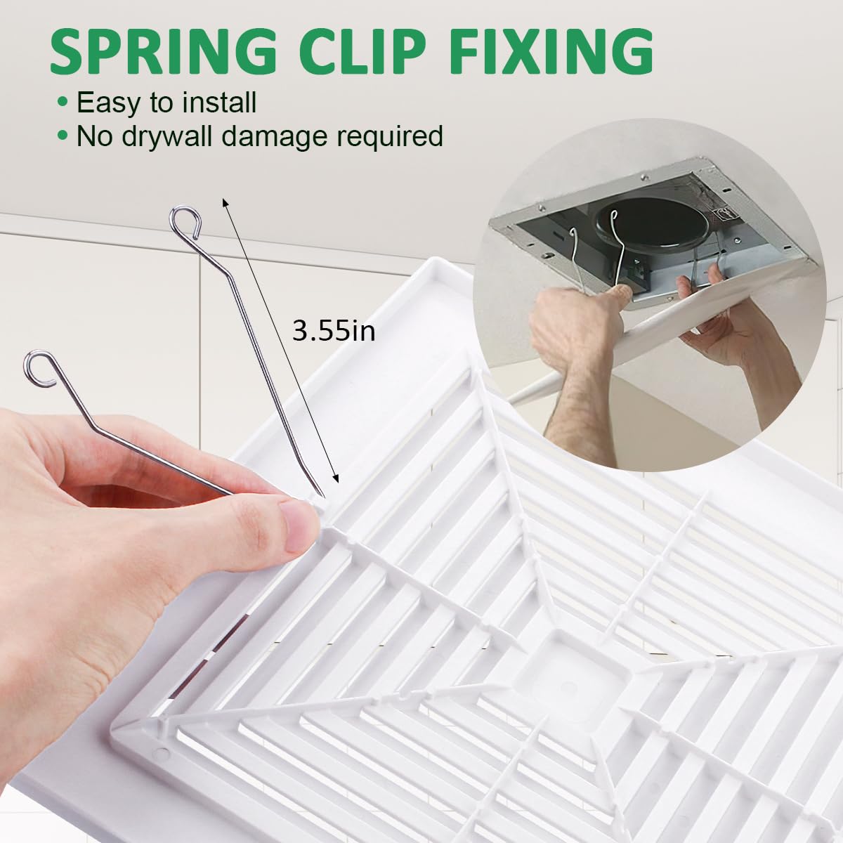 Bp46 Bp90 Bathroom Ceiling Fan Grille With Springs Replacement Parts For Square Ceiling Or Wall Mount Exhaust Fan Fits Models 66