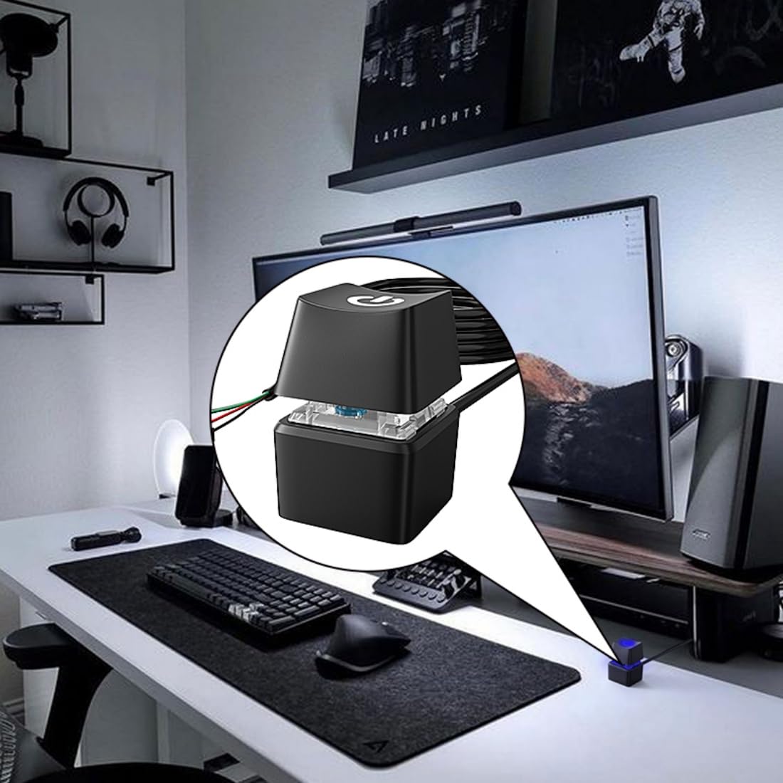 Pc Power Button Extension, Computer Power Switch Button, Desktop On Off Control Adapter (5M)