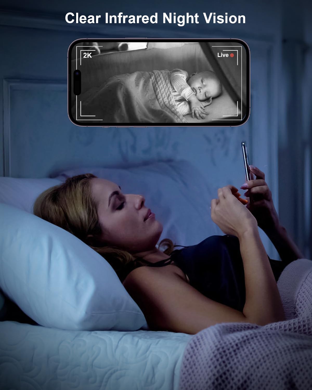 Golspark Indoor Security Camera 2K, Pet Camera For Home Security, Dog Cam Pan/Tilt, Motion Tracking, 2 Way Audio, Night Vision B