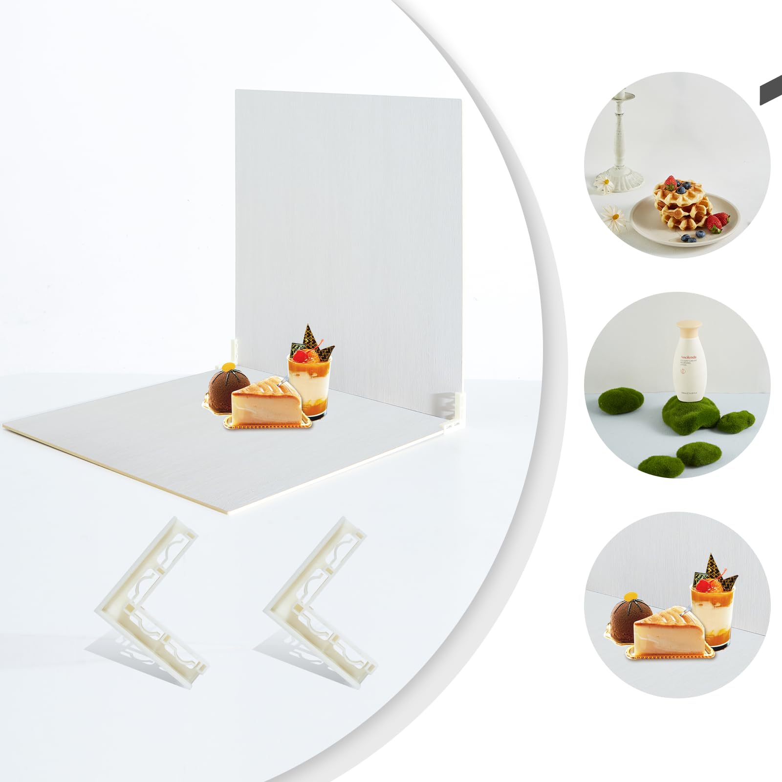 2 Pcs Boards Photo Backdrop For Flat Lay, Food Photography Background 24X24 Inch, Beiyang (Black Walnut+Dark Gray)