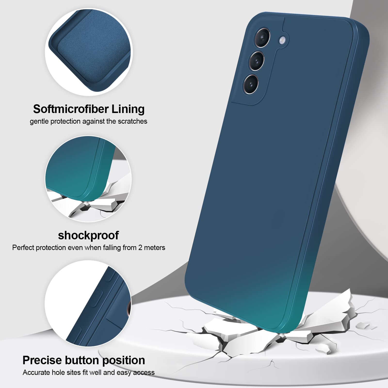 Giiyoon Silicone Case Compatible With Samsung Galaxy S21 Plus, Full Body Silky Soft Touch Phone Case With Camera Protection, Sho