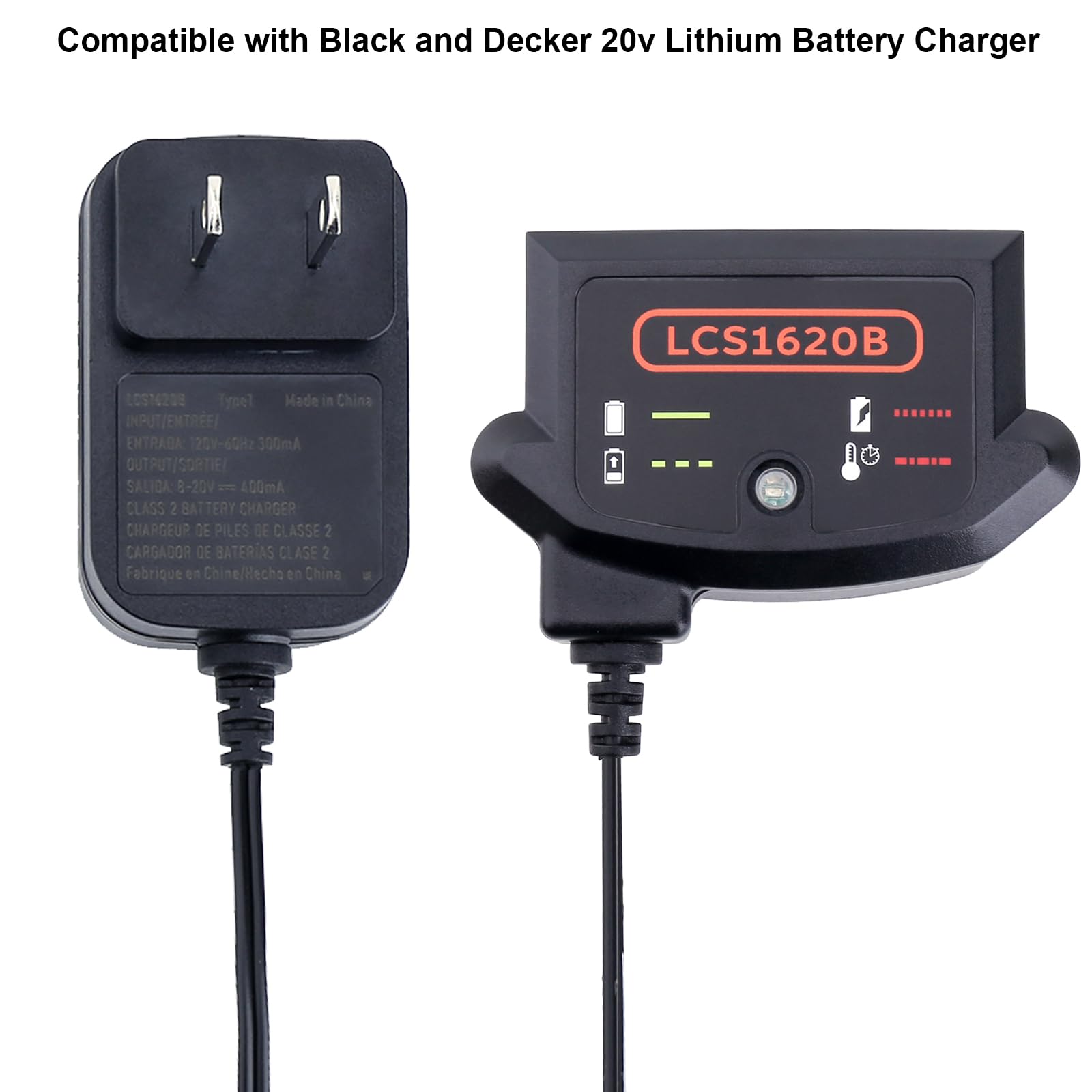 Tacerny Lcs1620B Compatible With Black And Decker 20V Lithium Battery Charger, Compatible With Black And Decker 12V And 20V Max