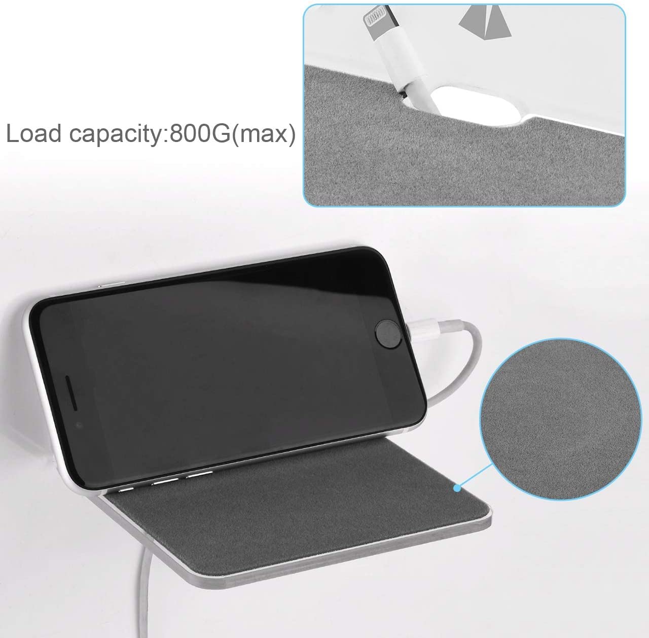 Txesign Floating Speaker Shelf - Small Wall Mount For Speakers, Webcams, Displays - Acrylic Shelf In Silky White & Transparent