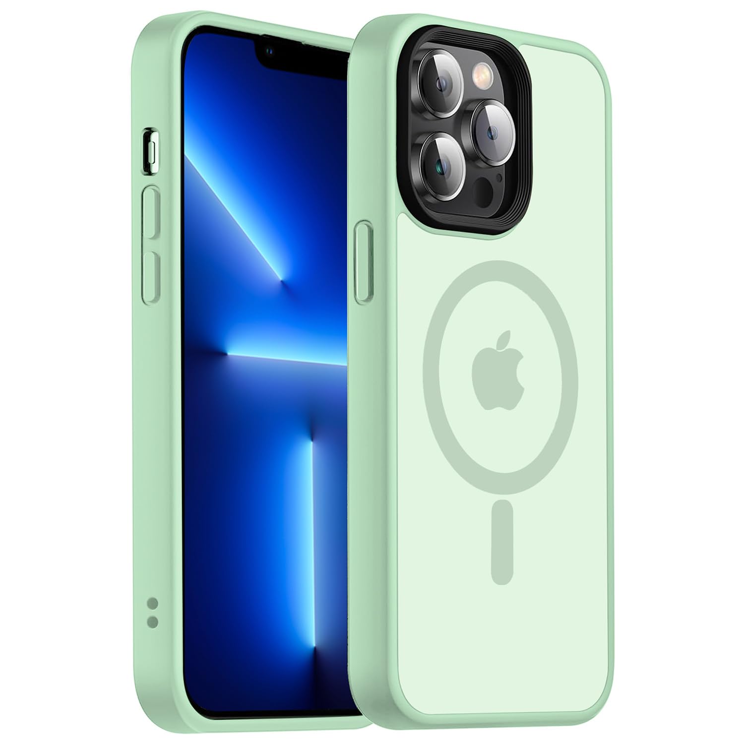 Yzoiko Magnetic Case For Iphone 13 Pro Case [10Ft Grade Drop Tested & Compatible With Magsafe] Translucent Anti Fingerprint Anti