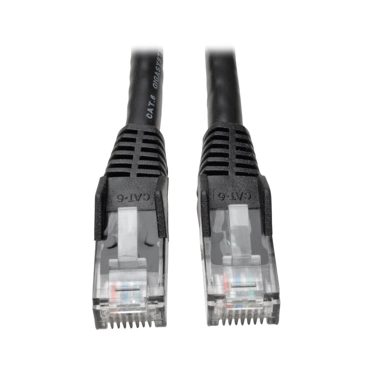 Tripp Lite Cat6 Gigabit Ethernet Snagless Molded Patch Cable 24 AWG 550MHz Premium UTP, Black, RJ45 M/M 8 (N201-008-BK)