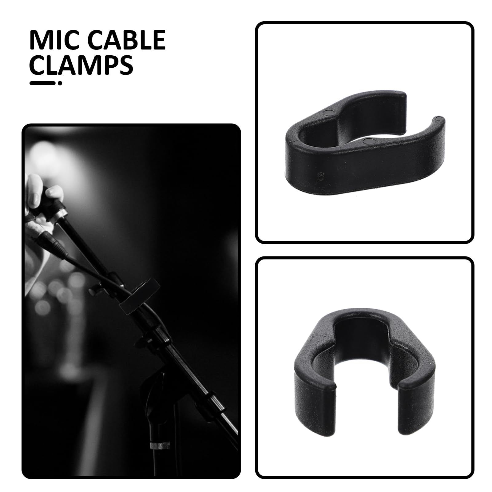 Topperfun 10Pcs Microphone Wire Clips, 25Mm Microphone Boom Wire Clips, 1In Microphone Stand Wire Clips, Microphone Accessories