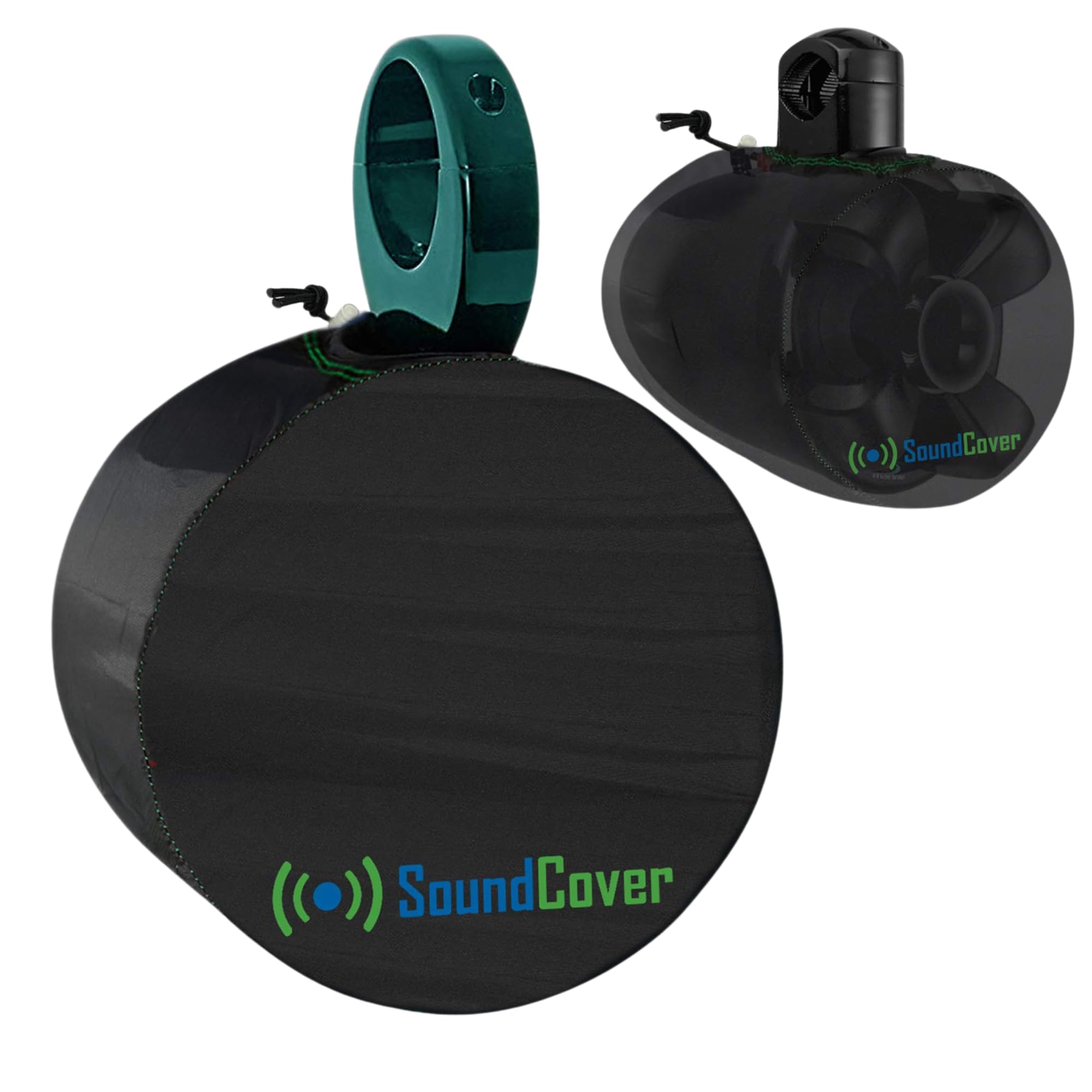 SoundCover Marine Wakeboard Tower Speaker Covers for 4 & 5 Round Speakers - 210T Polyester with Silver UV Coating - Water-Resist